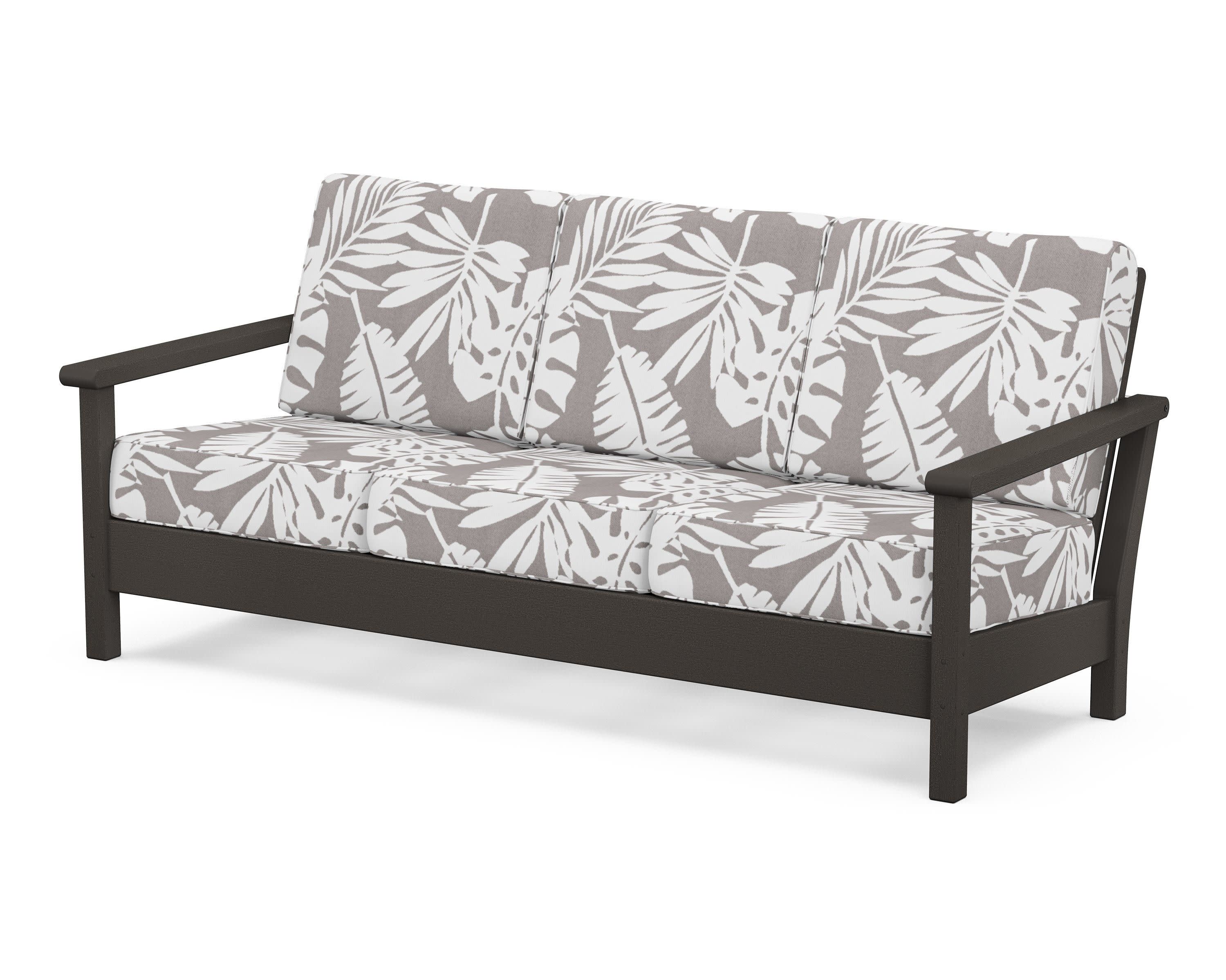 Harbour Deep Seating Sofa in Vintage Coffee / Leaf Grey Mist