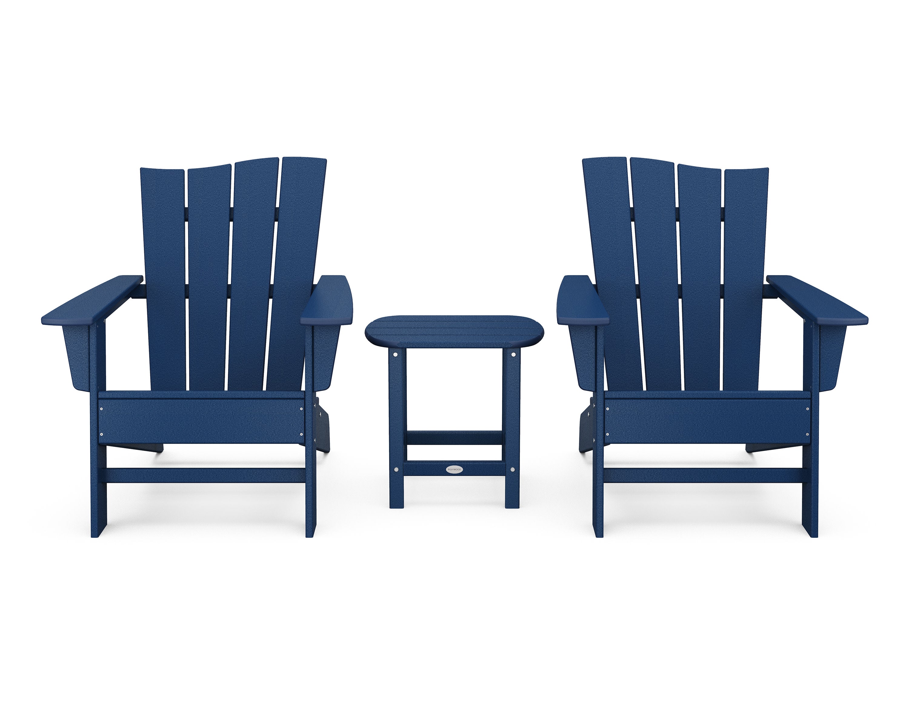 Wave 3-Piece Adirondack Chair Set in Navy