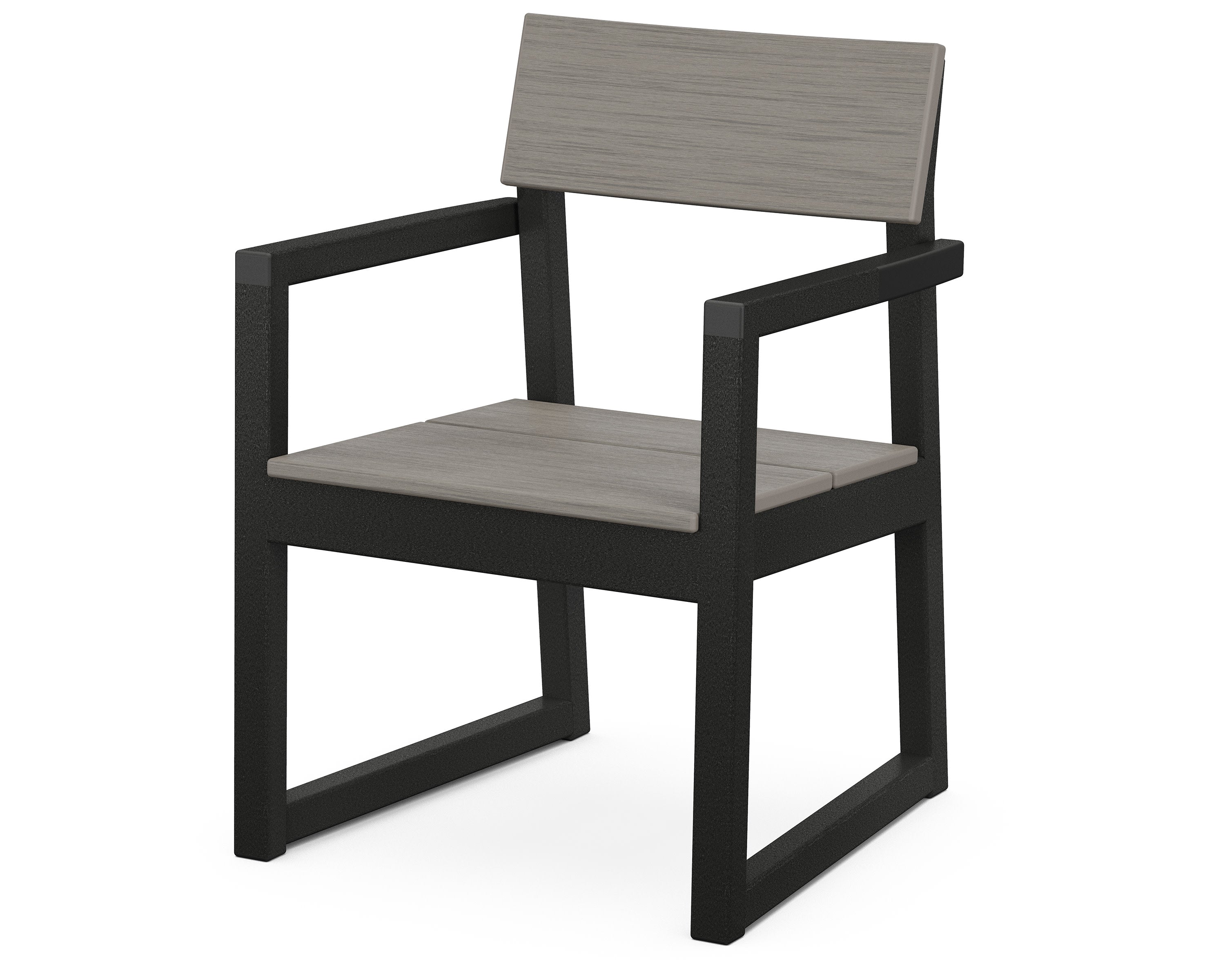 EDGE Dining Arm Chair in Black / Driftwood