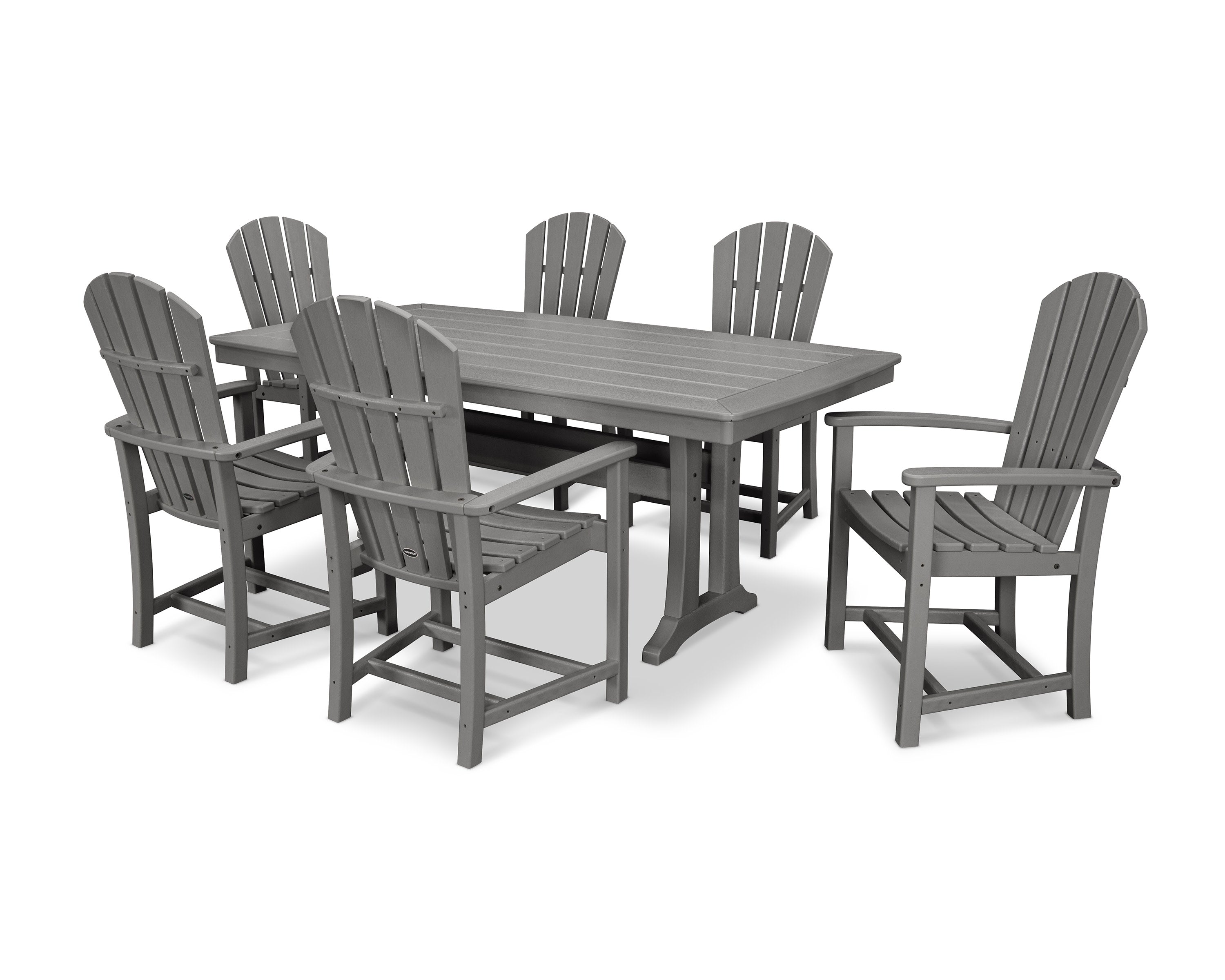 Palm Coast 7-Piece Dining Set with Trestle Legs in Slate Grey