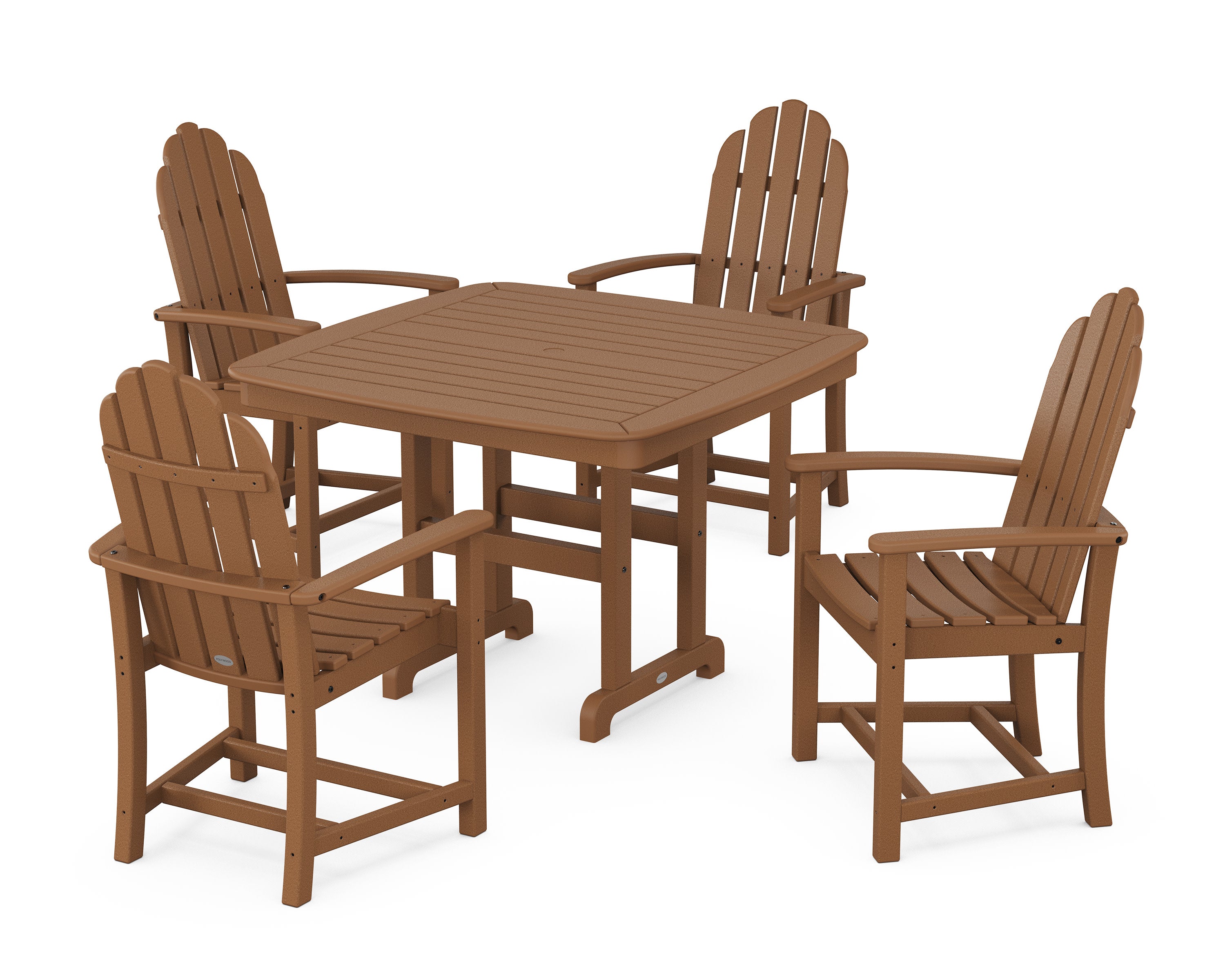 Classic Adirondack 5-Piece Dining Set with Trestle Legs in Teak