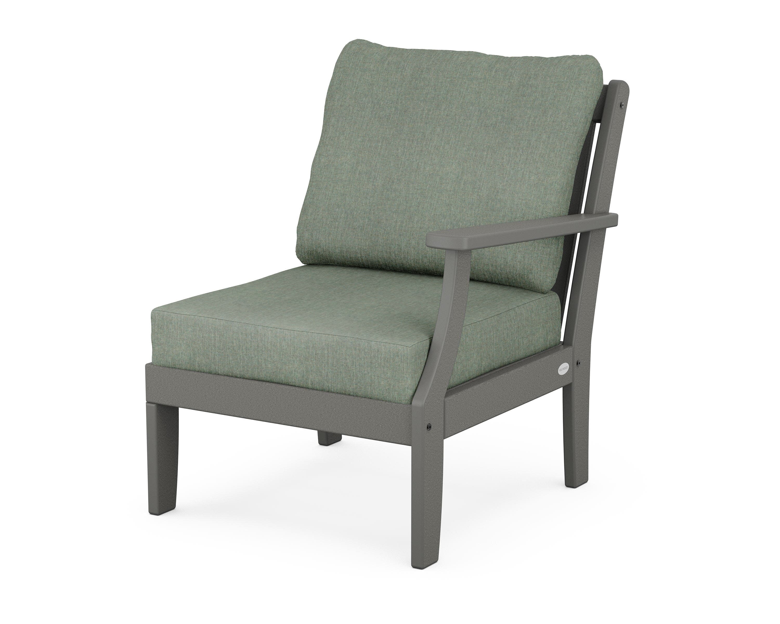 Braxton Modular Right Arm Chair in Slate Grey / Cast Sage