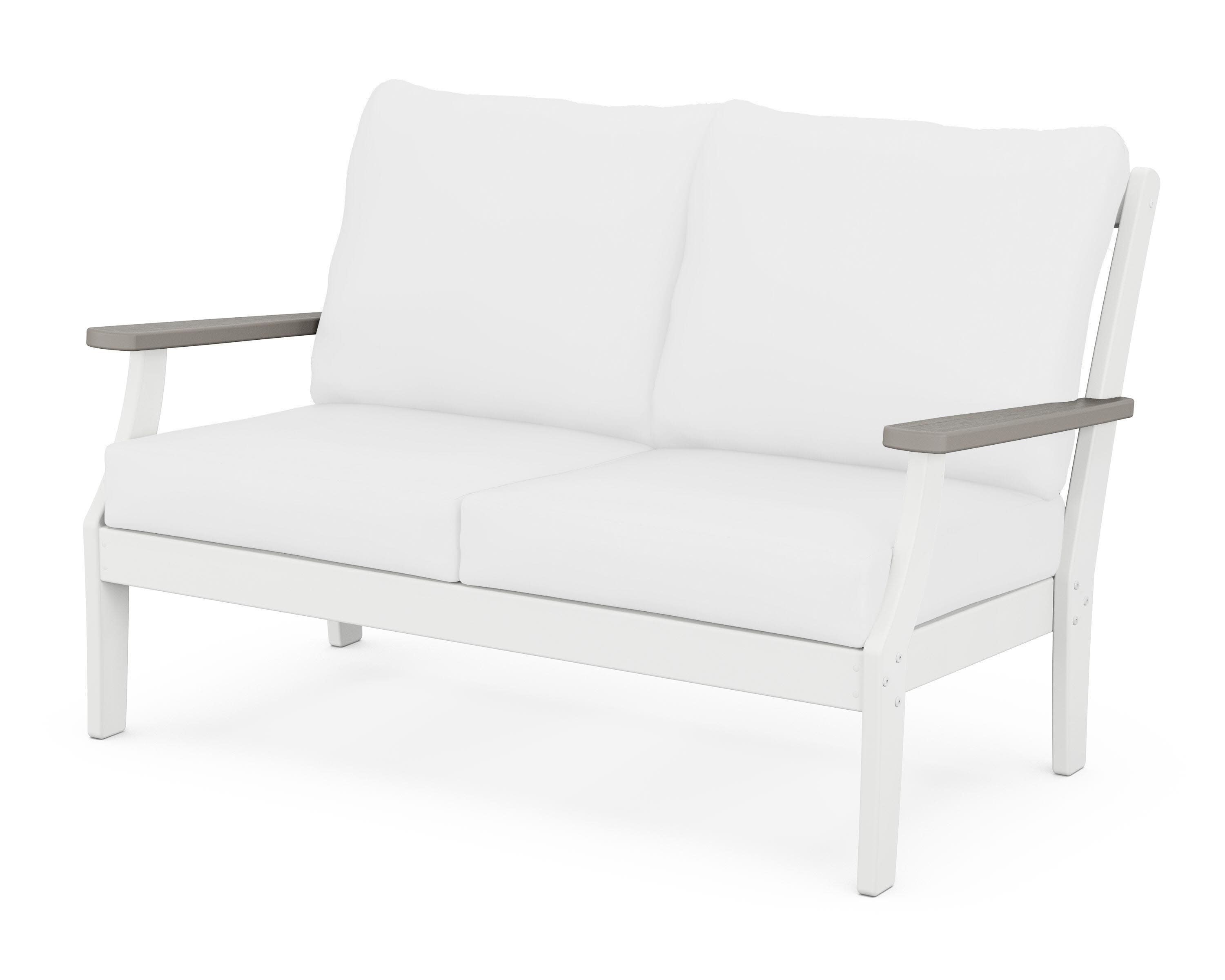Braxton Deep Seating Loveseat in White / Driftwood / Natural