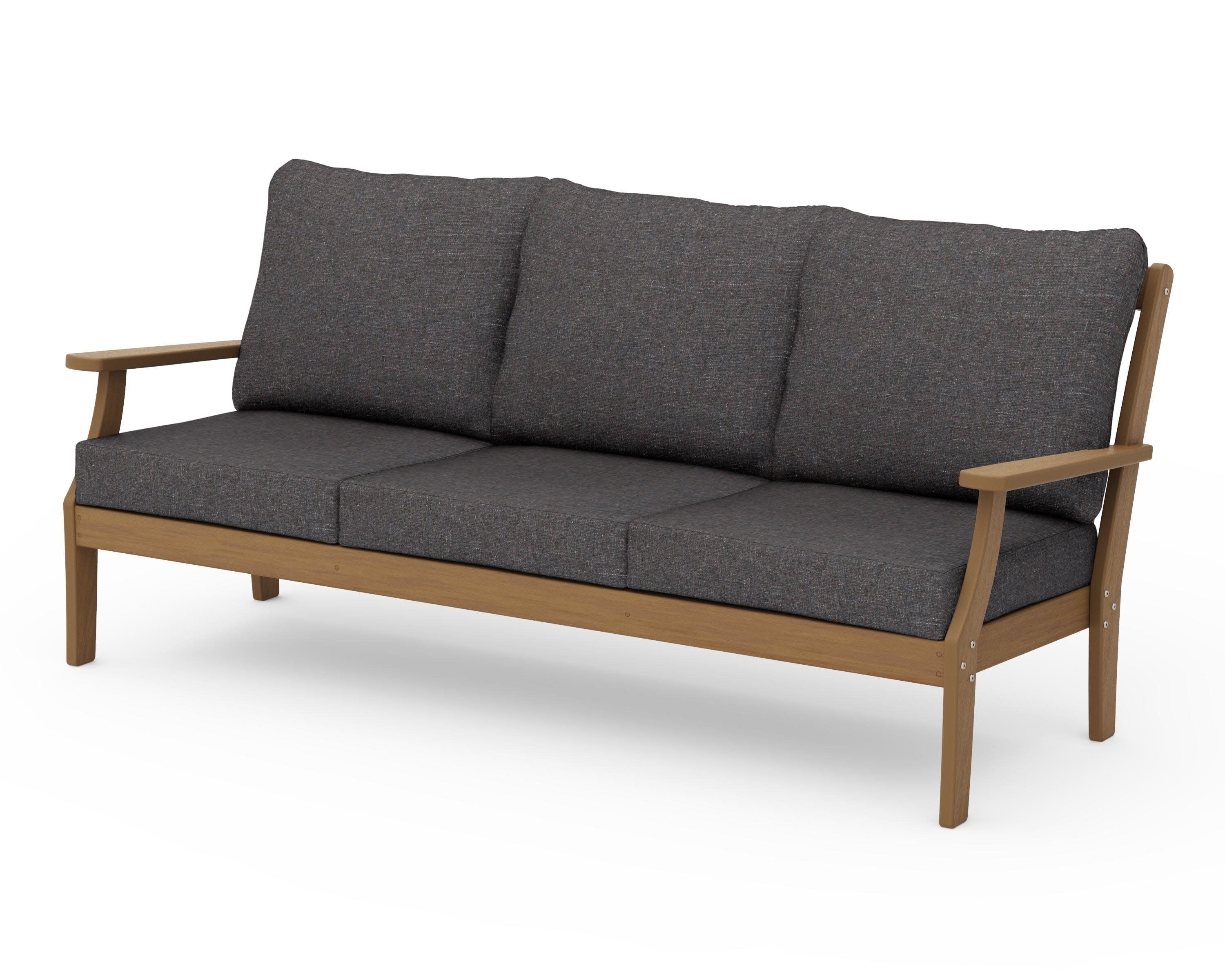 Braxton Deep Seating Sofa in Natural / Ash Charcoal