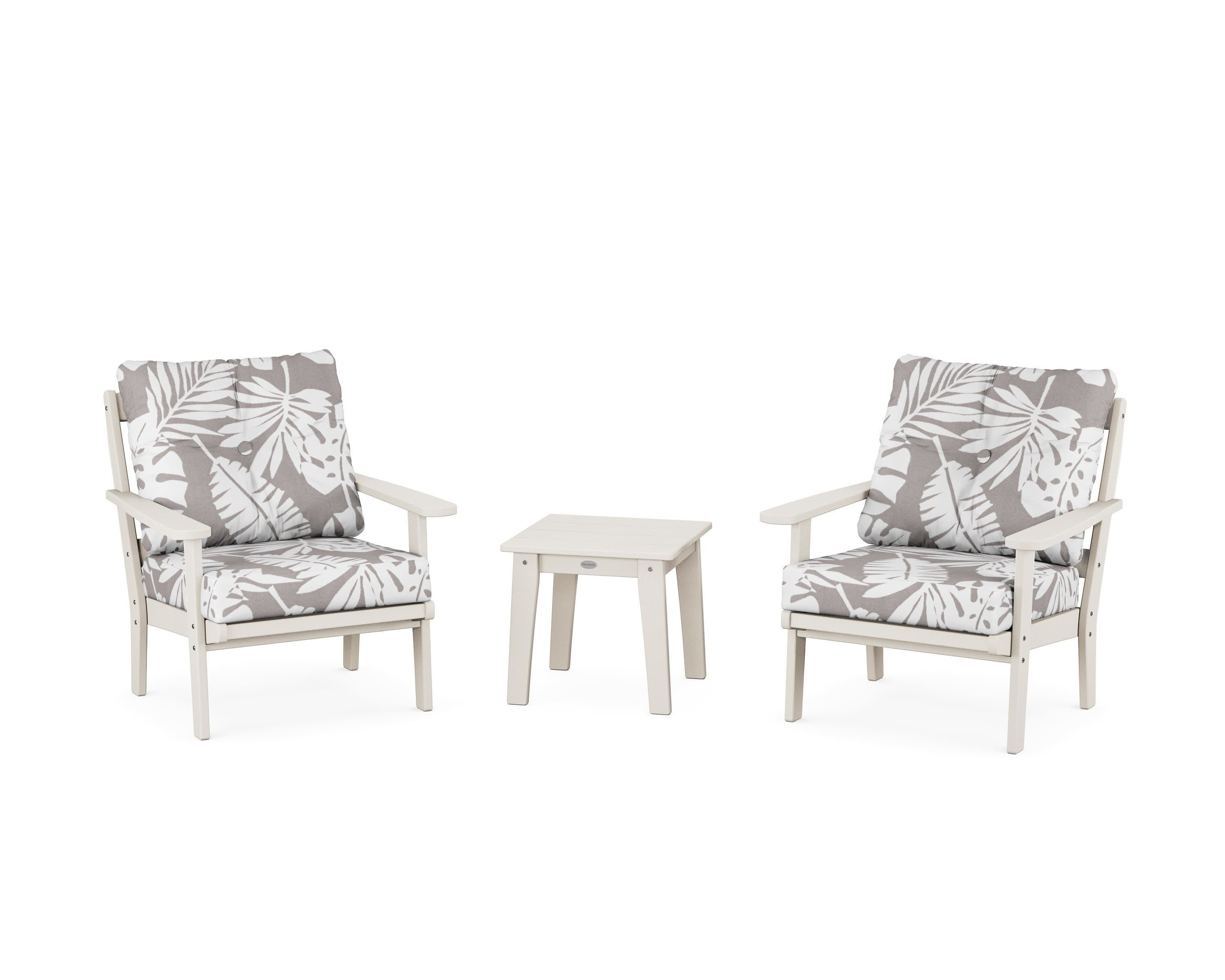 Mission 3-Piece Deep Seating Set in Sand / Leaf Grey Mist