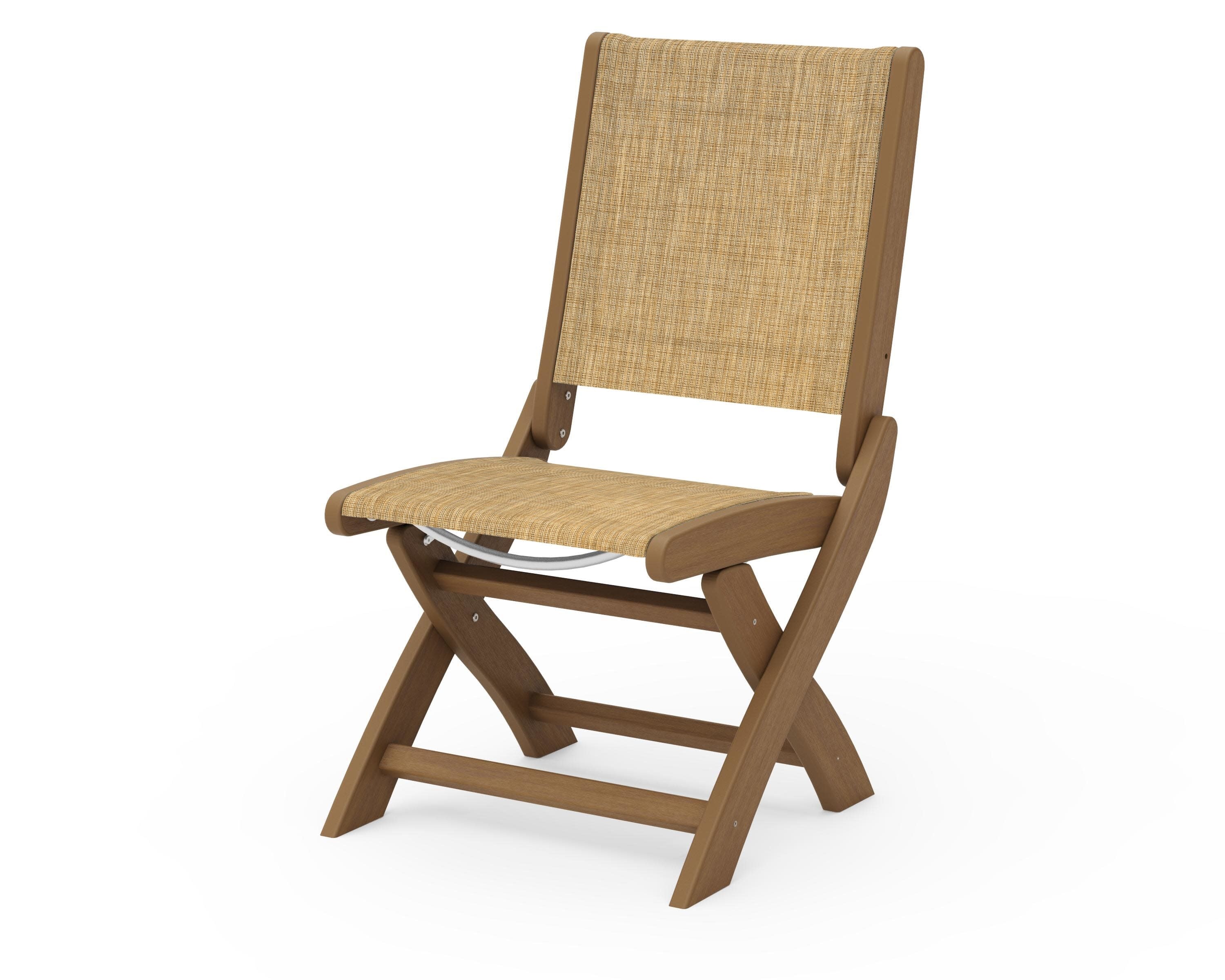 Coastal Folding Side Chair in Natural / Burlap Sling