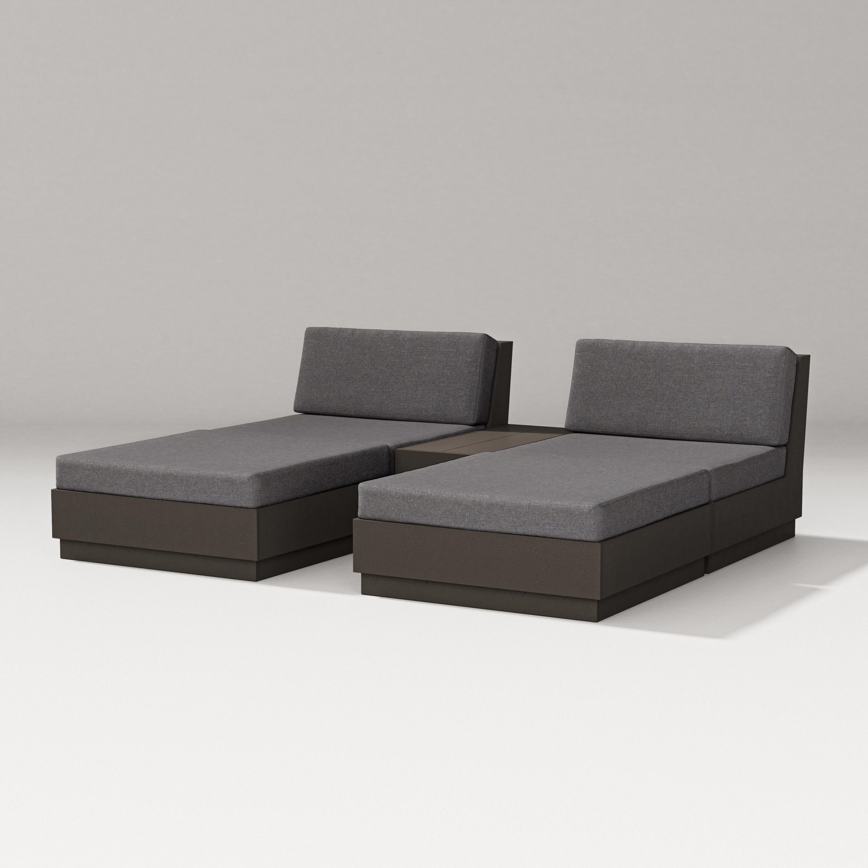 Elevate Double Chaise Set in Vintage Coffee / Ash Charcoal