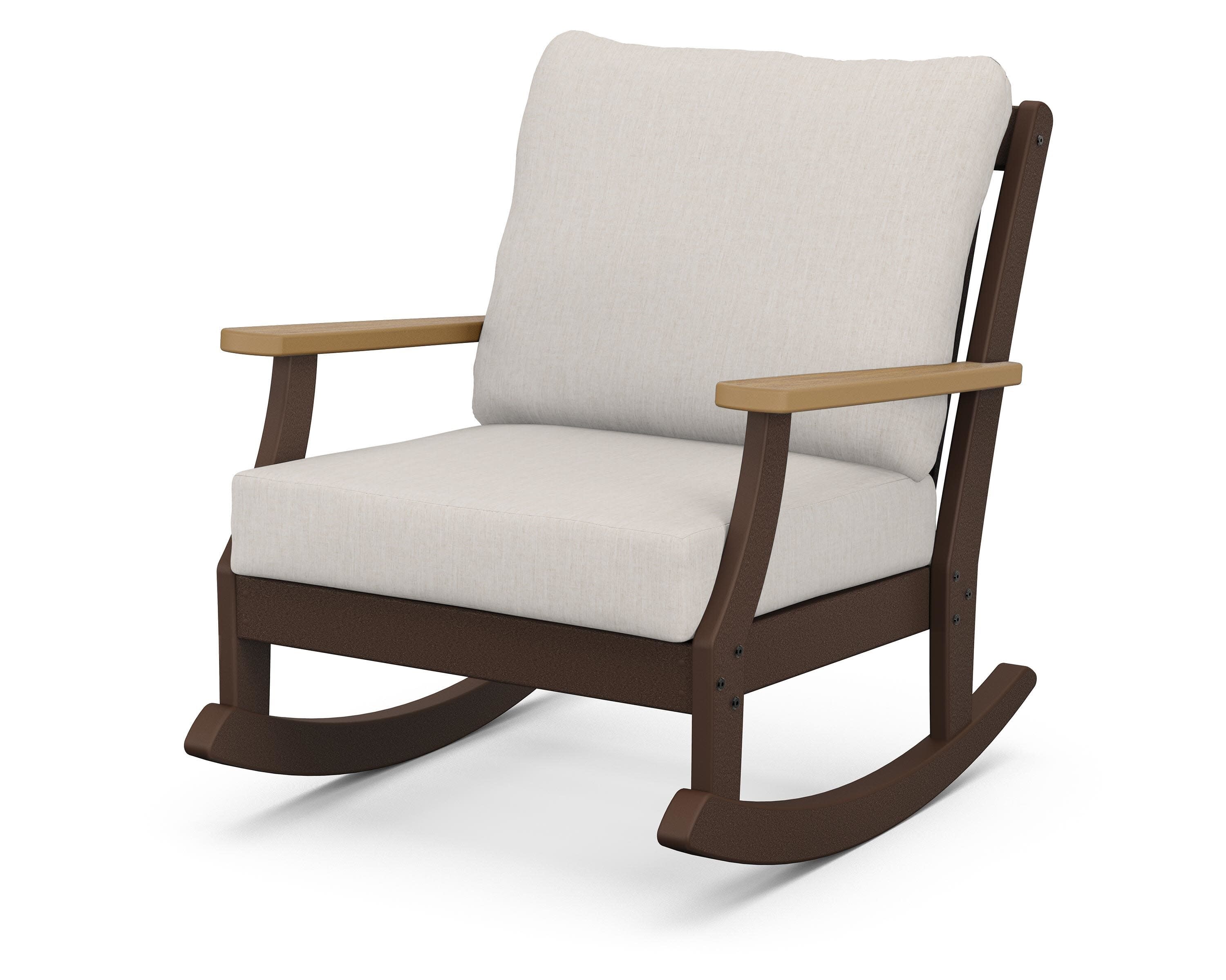 Braxton Deep Seating Rocking Chair in Mahogany / Natural / Cast Ash