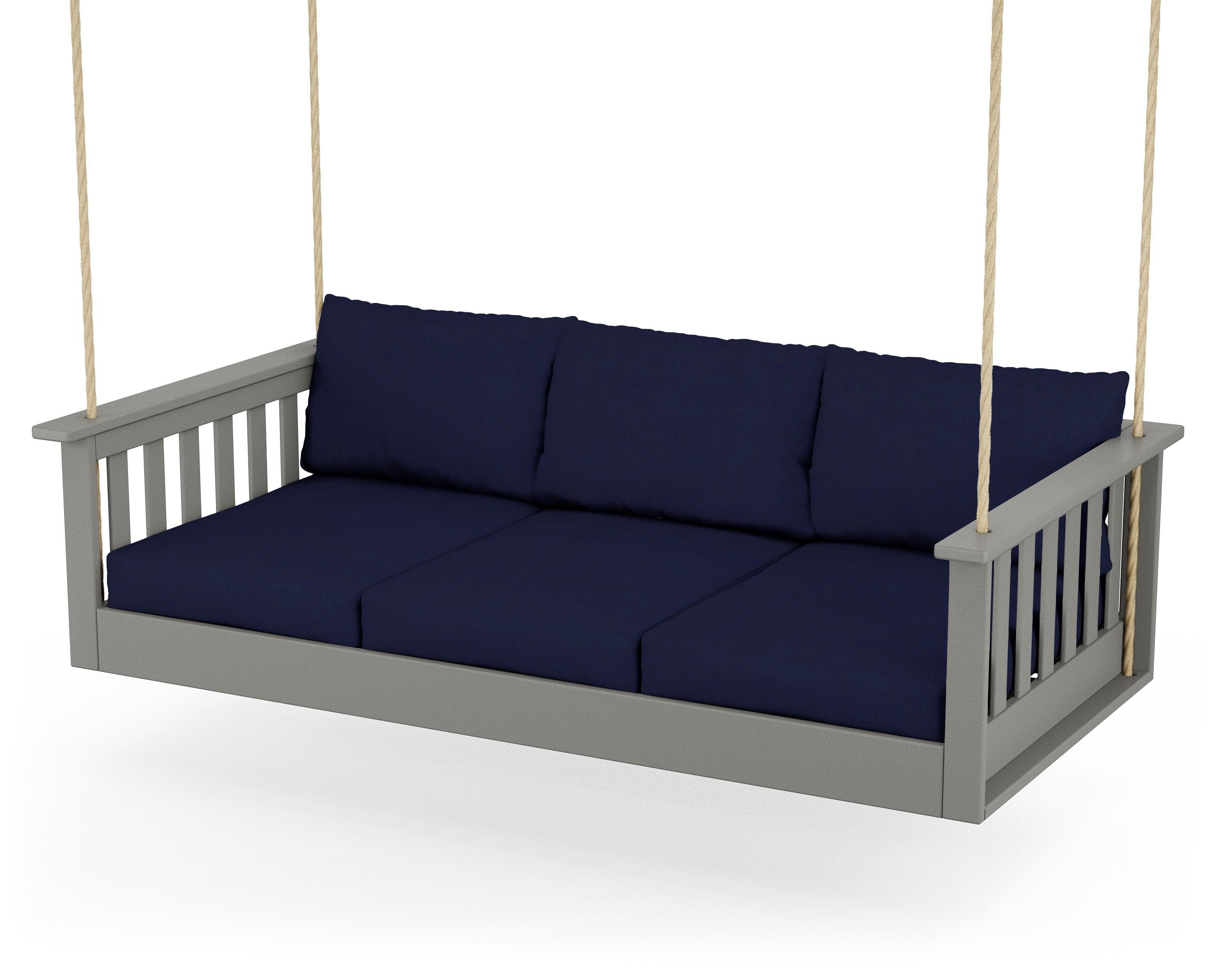 Vineyard Daybed Swing in Slate Grey / Navy