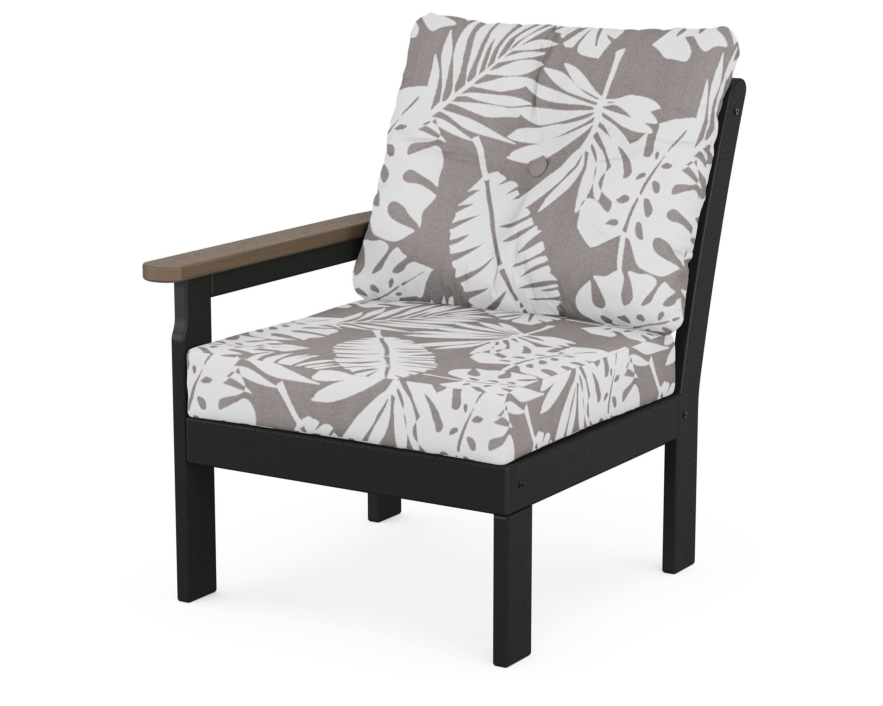 Vineyard Modular Left Arm Chair in Black / Kona / Leaf Grey Mist