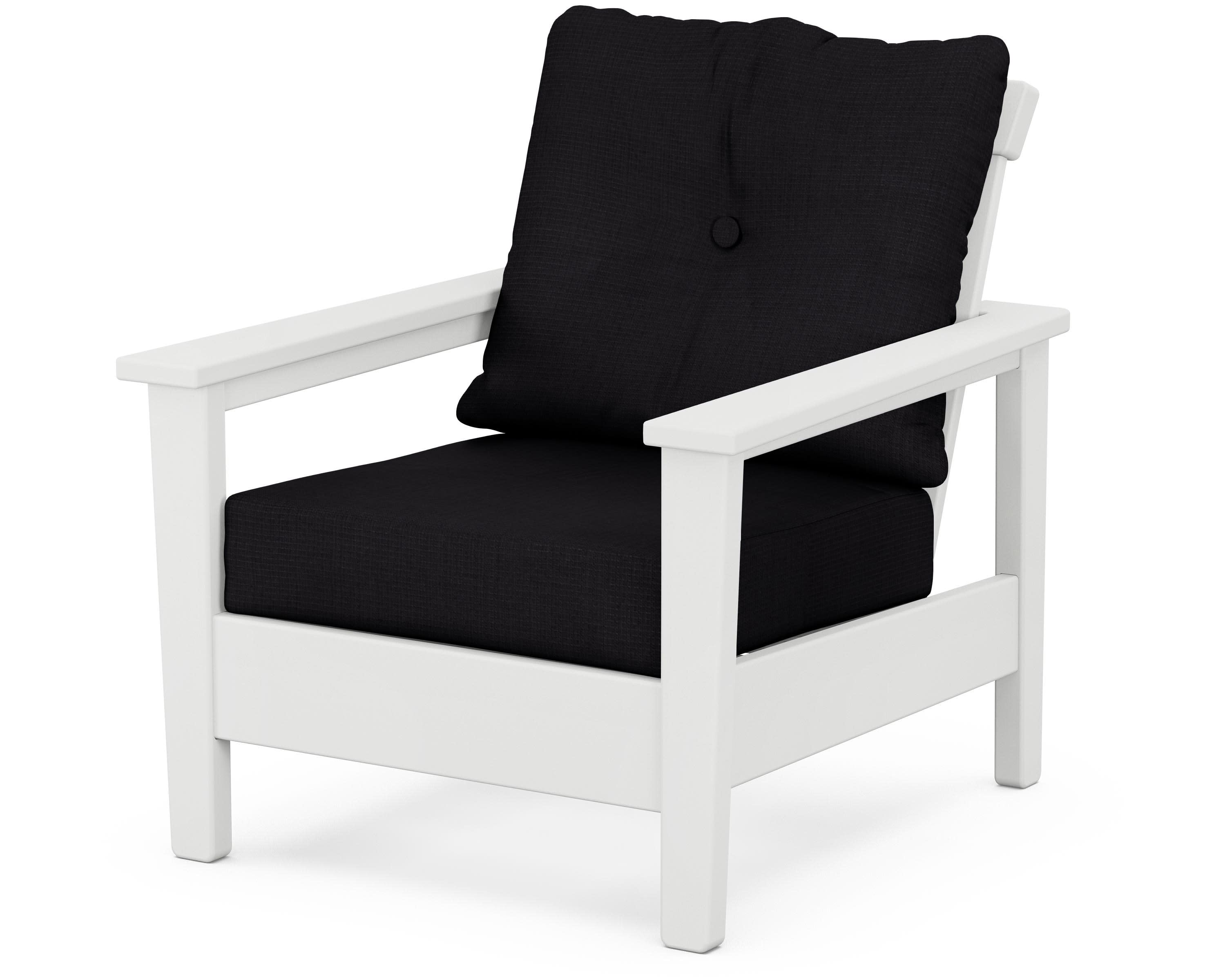 Prescott Deep Seating Chair in White / Midnight Linen