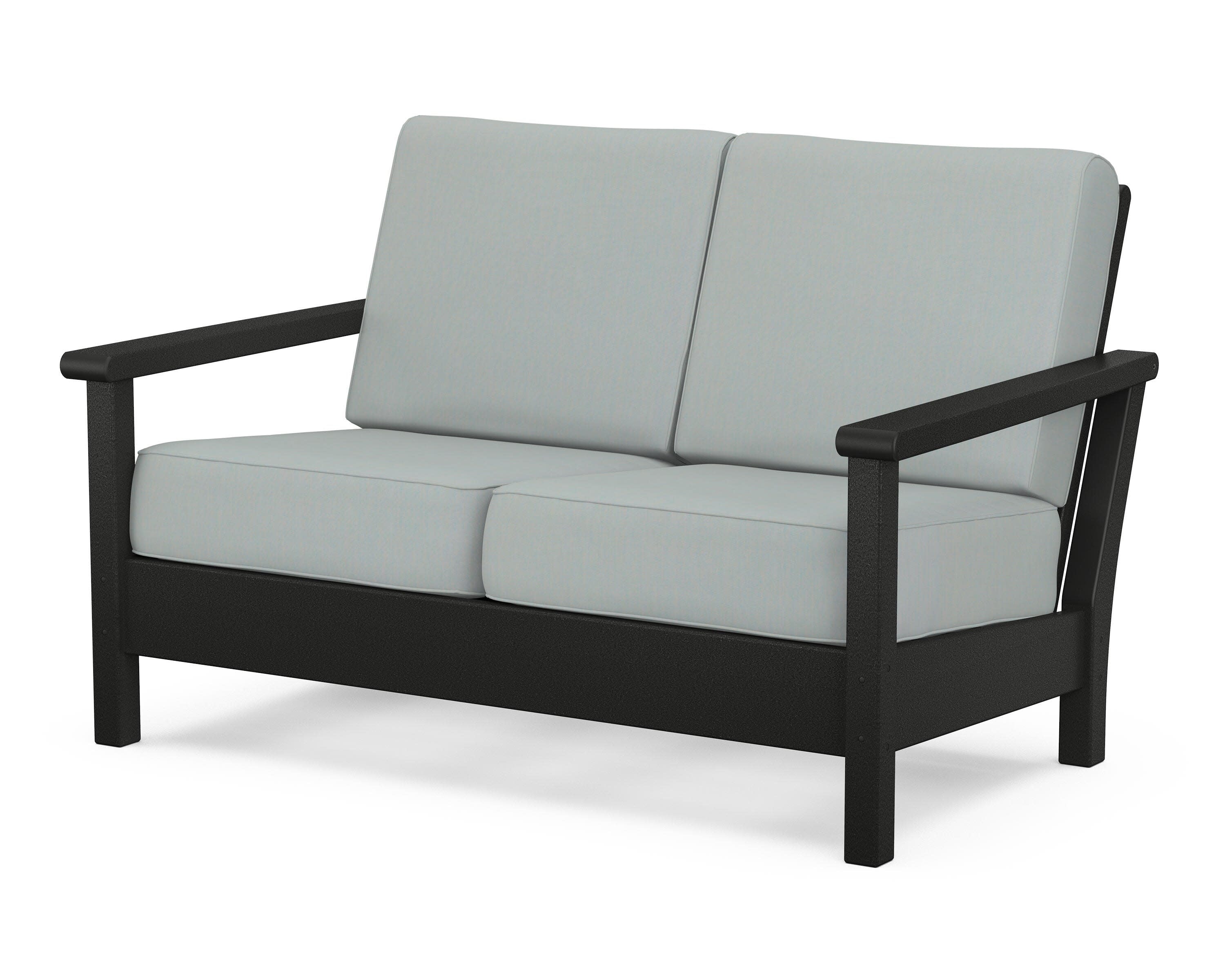 Harbour Deep Seating Loveseat in Black / Spa
