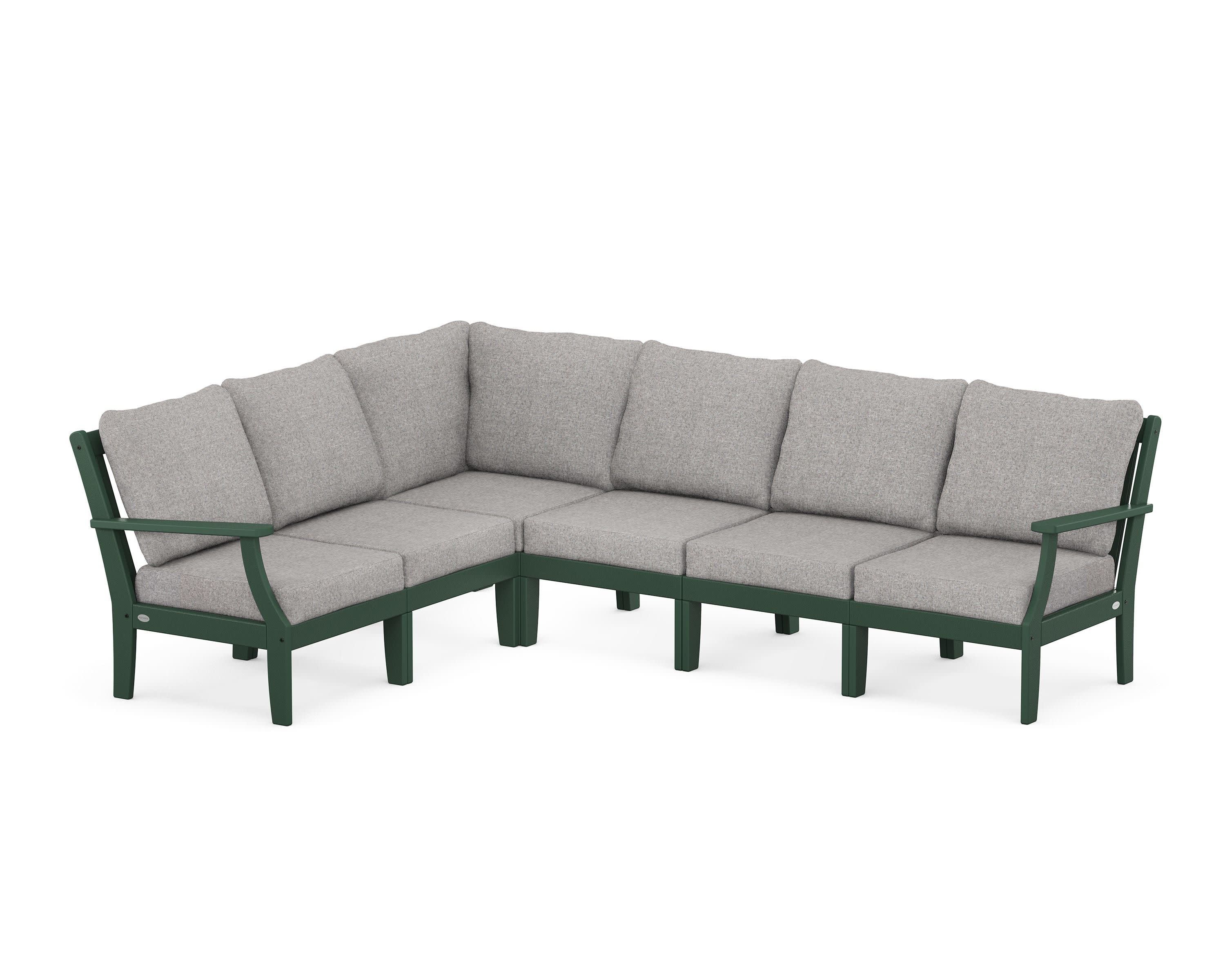 Braxton Modular 6-Piece Deep Seating Set in Green / Grey Mist