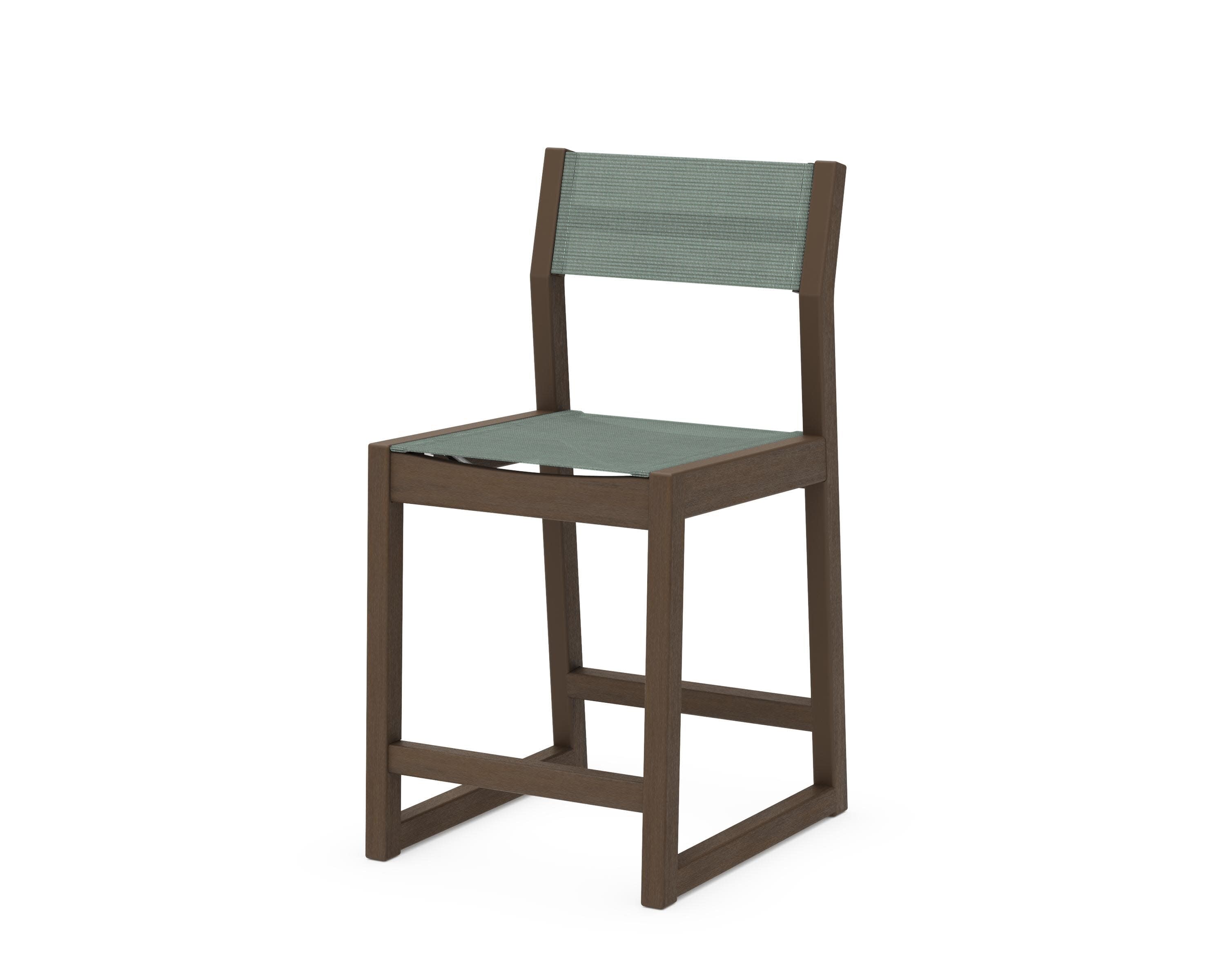 EDGE Sling Counter Side Chair in Kona / Dupioni Sea Mist Sling