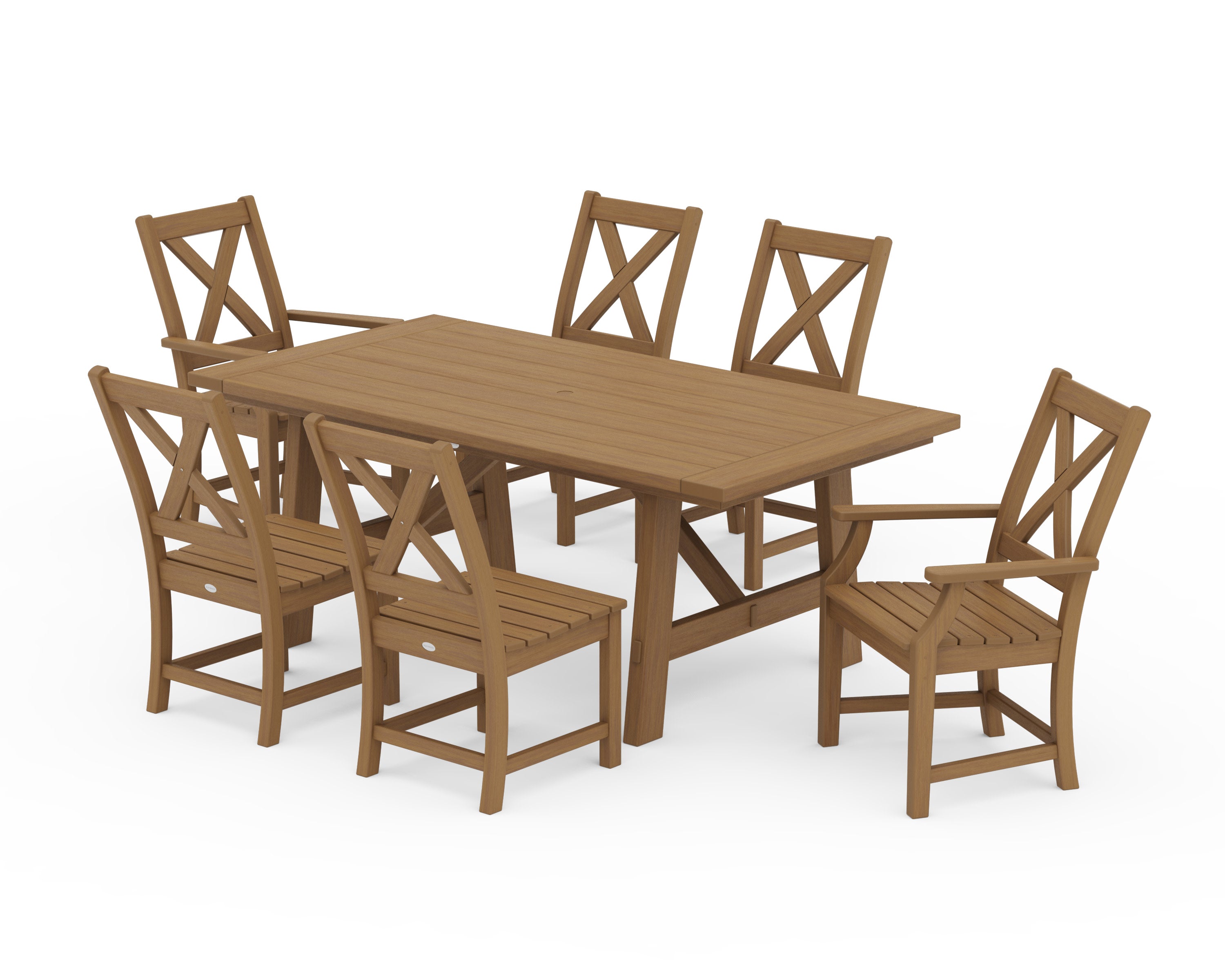 Braxton 7-Piece Rustic Farmhouse Dining Set in Natural