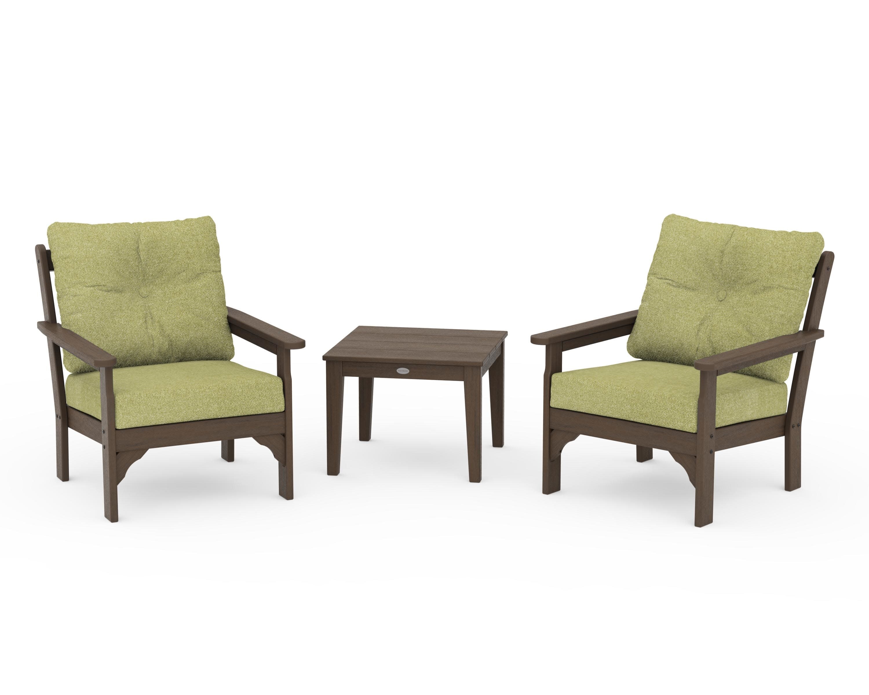 Vineyard 3-Piece Deep Seating Set in Kona / Chartreuse Boucle