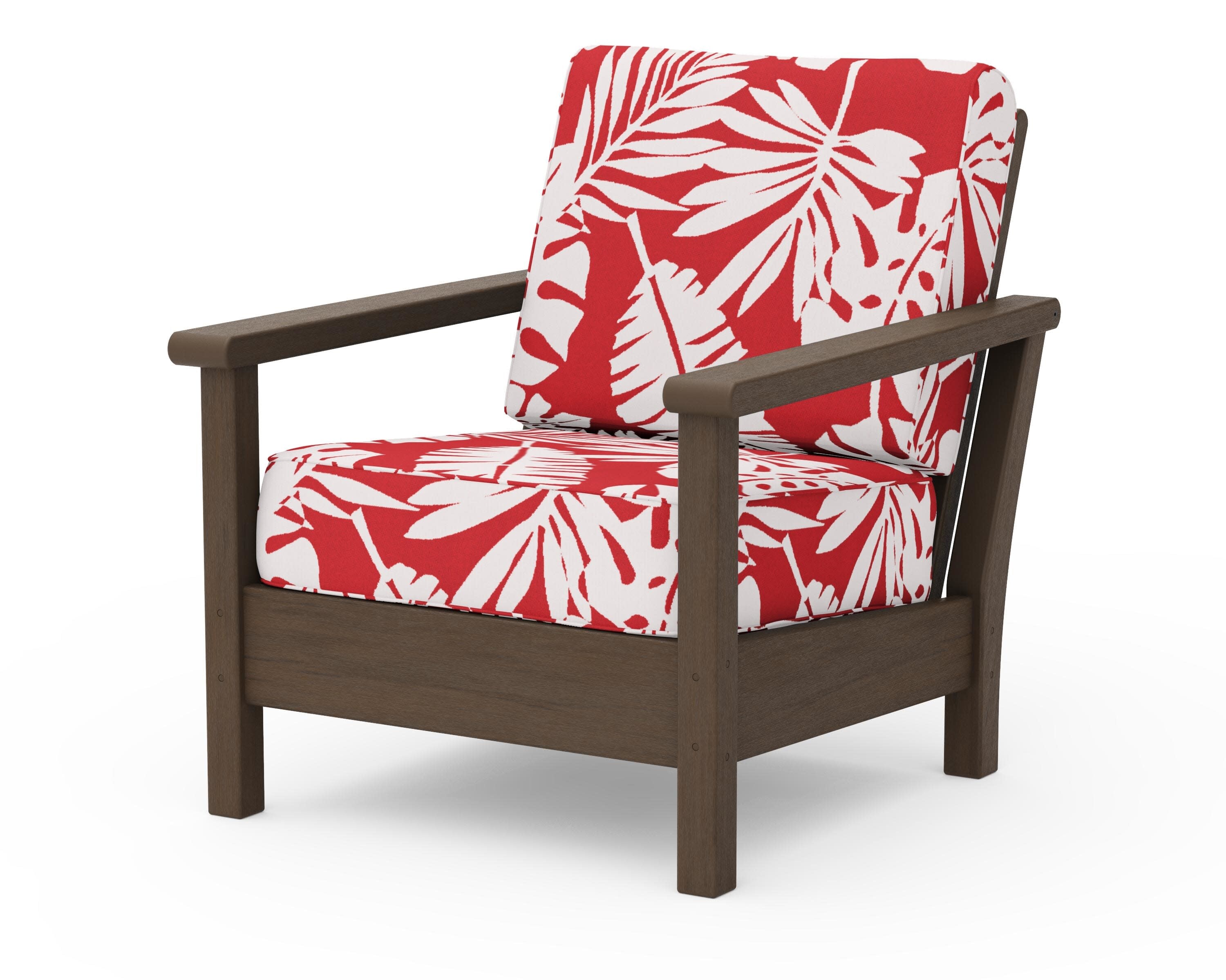 Harbour Deep Seating Chair in Kona / Leaf Crimson