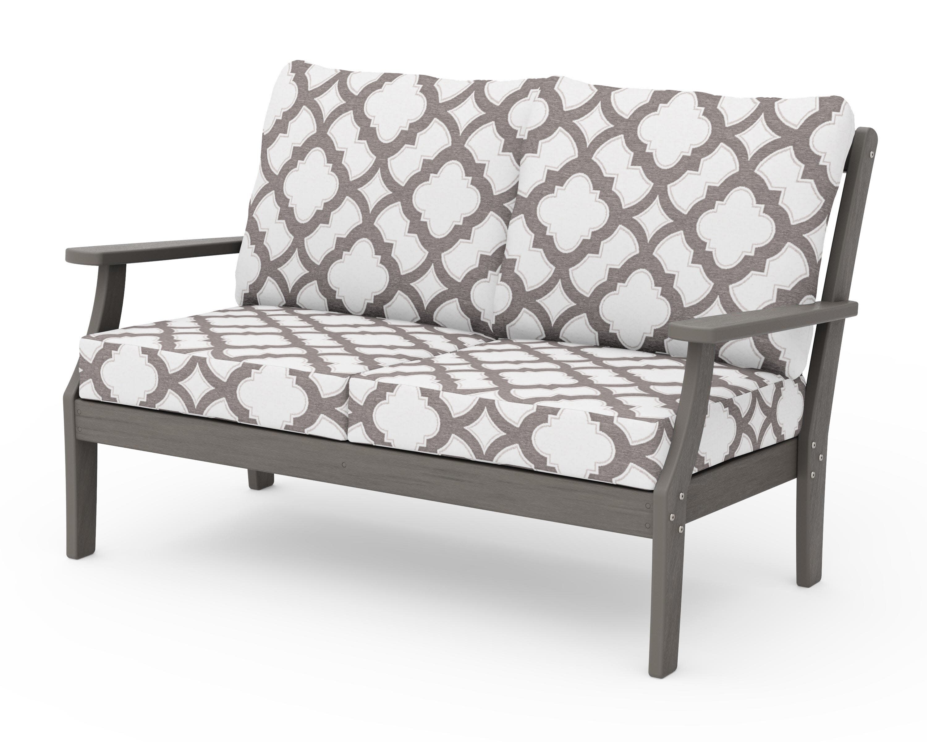 Braxton Deep Seating Loveseat in Driftwood / Trellis Grey Mist
