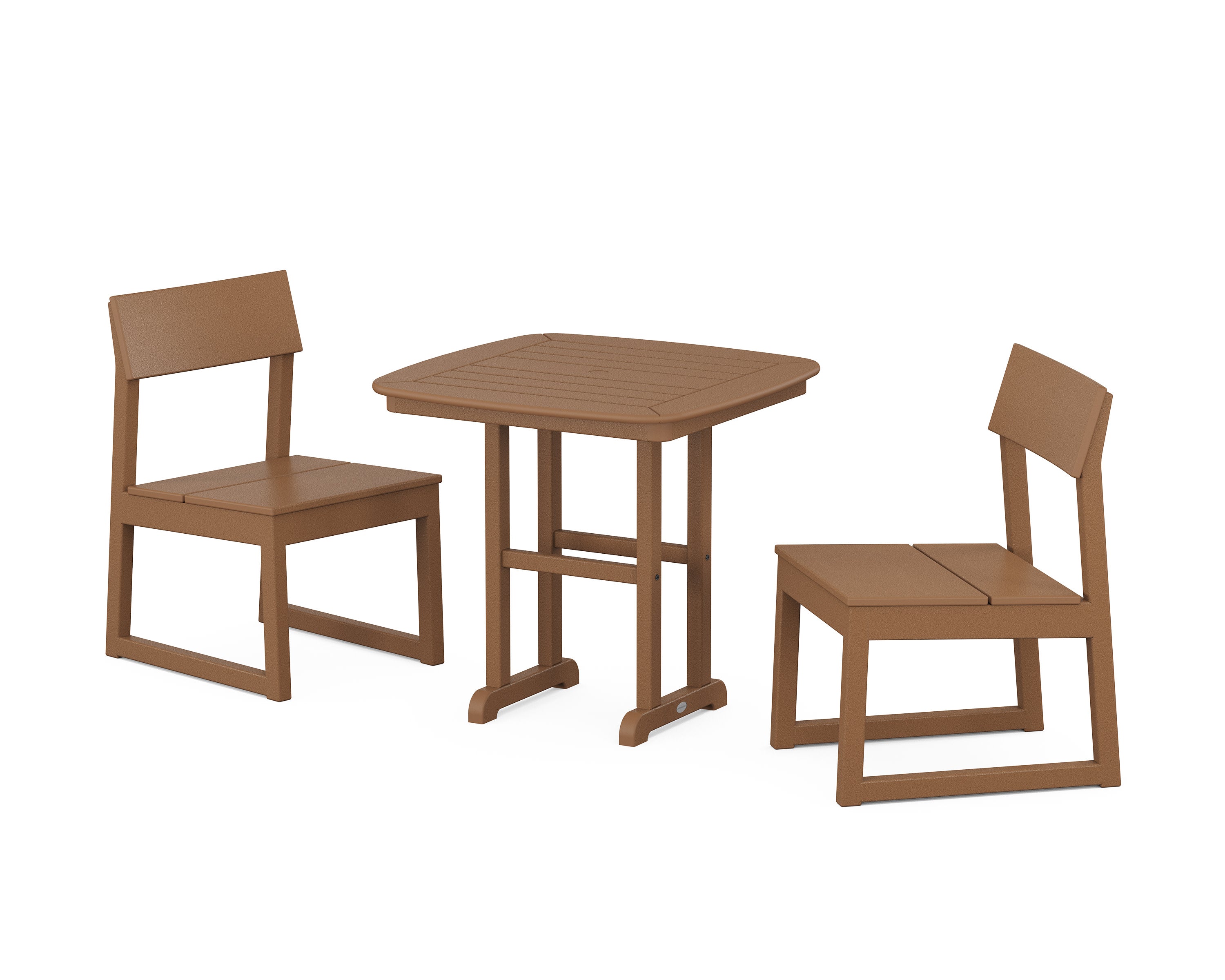 EDGE Side Chair 3-Piece Dining Set in Teak