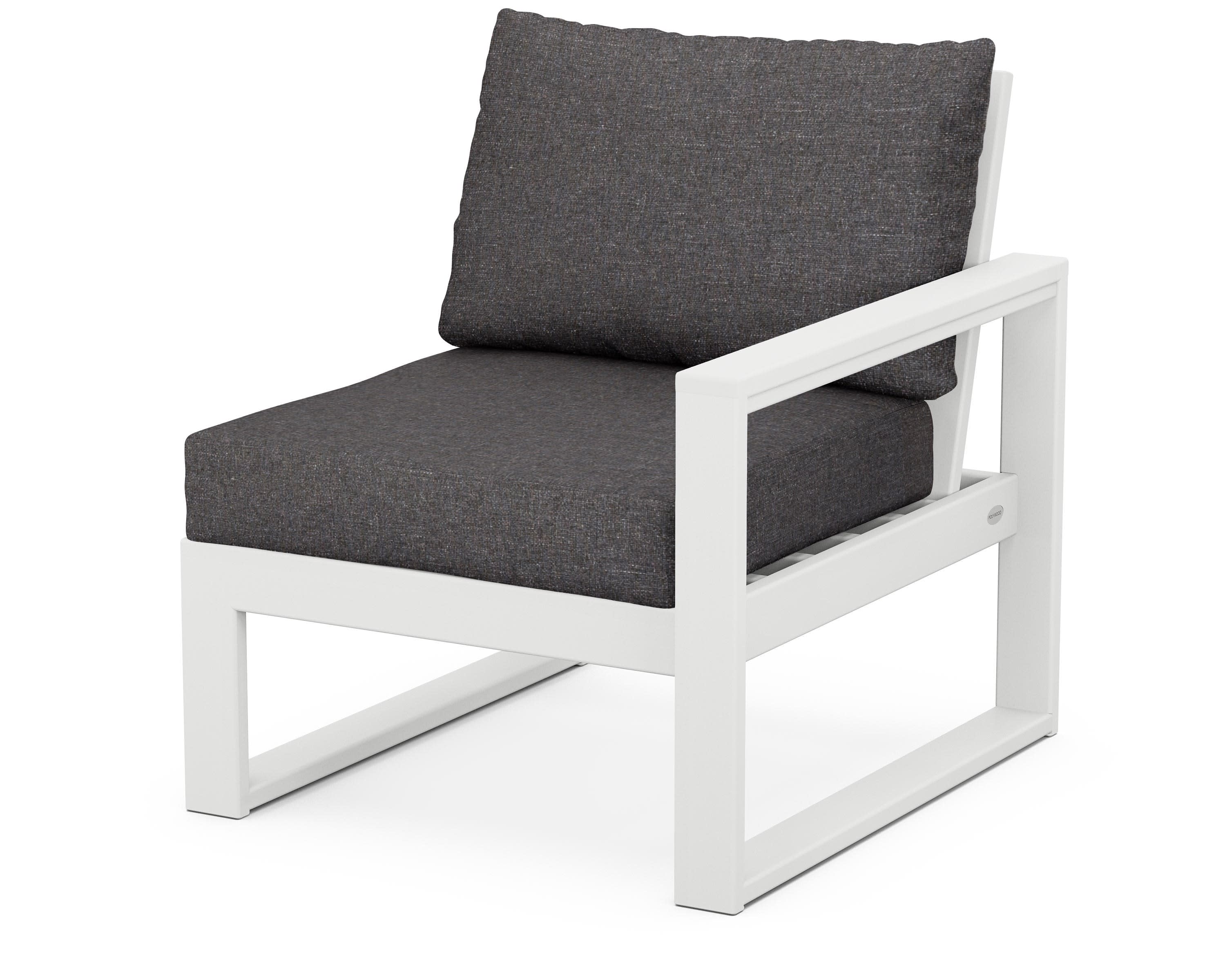 EDGE Modular Right Arm Chair in White / Ash Charcoal