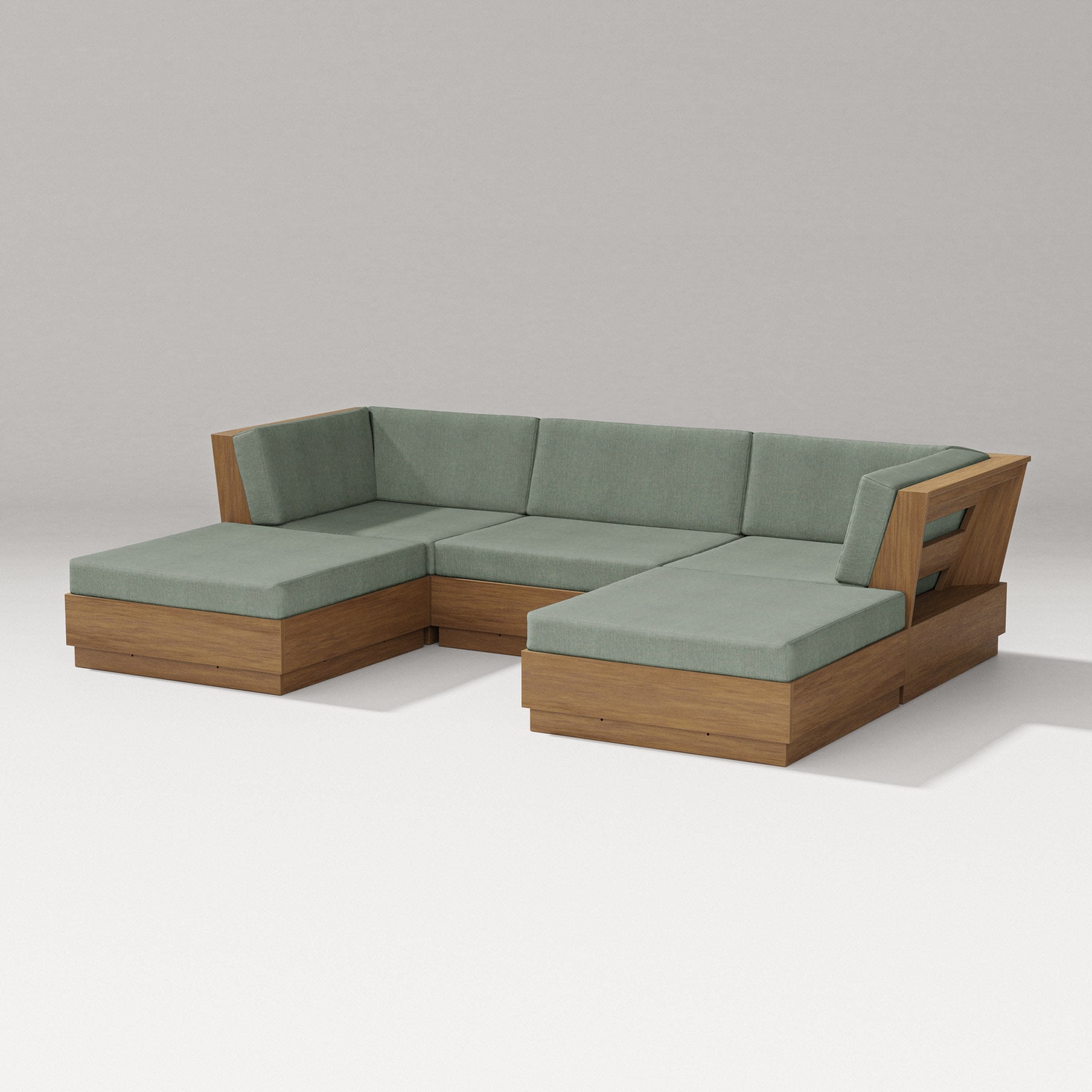 Elevate Double Chaise Sectional in Natural / Cast Sage