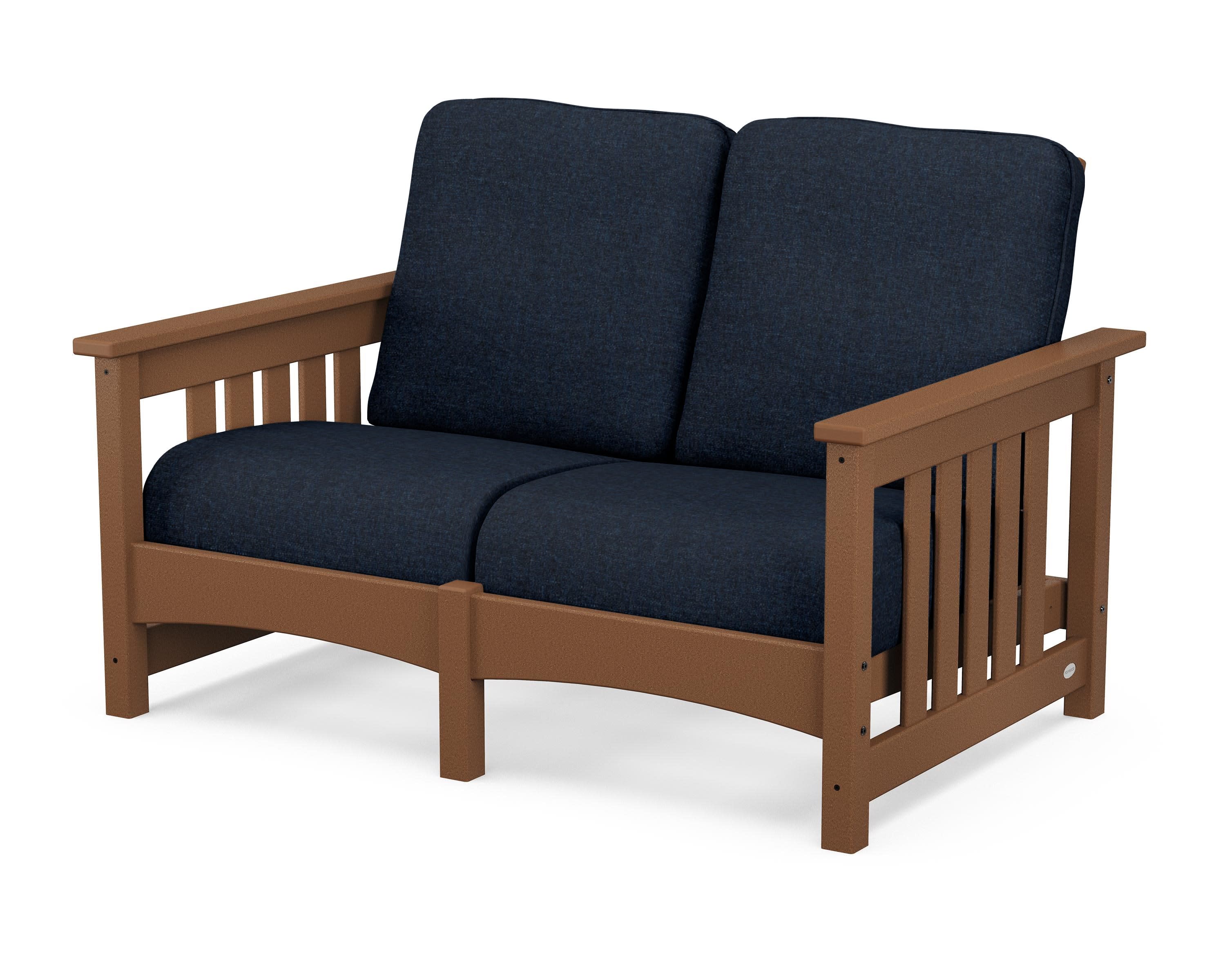 Club Mission Loveseat in Teak / Marine Indigo