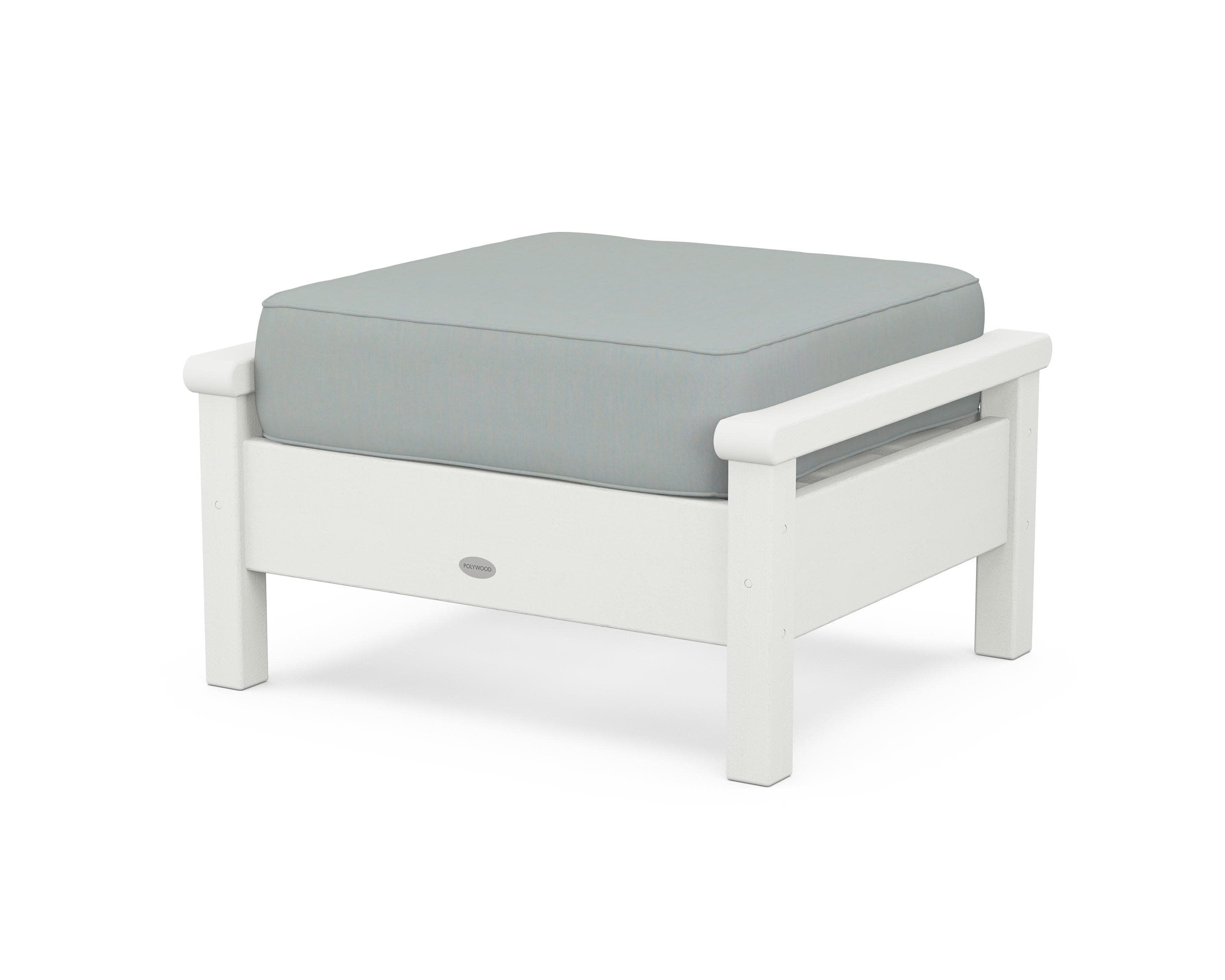 Harbour Deep Seating Ottoman in Vintage White / Spa