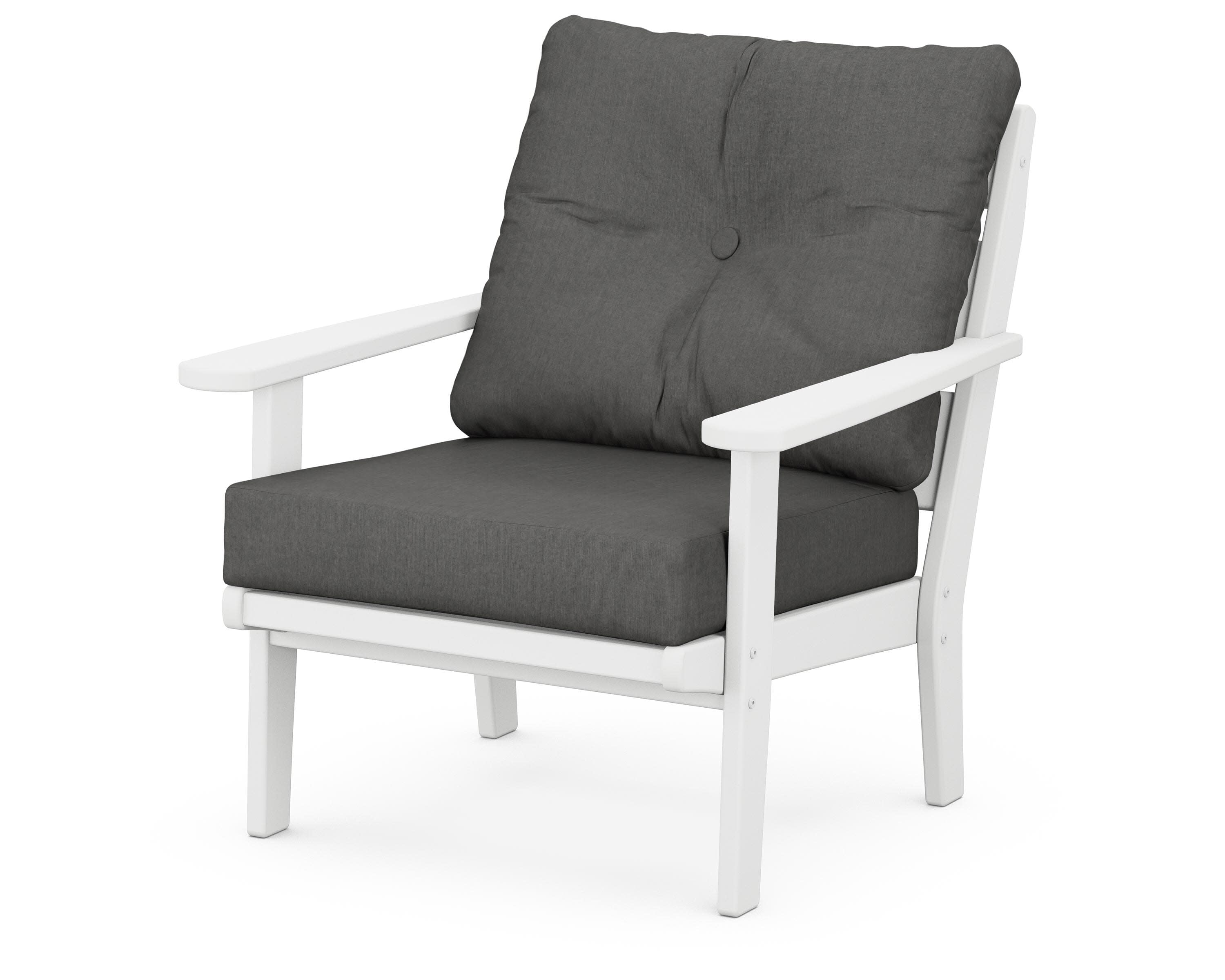 Lakeside Deep Seating Chair in White / Spectrum Carbon