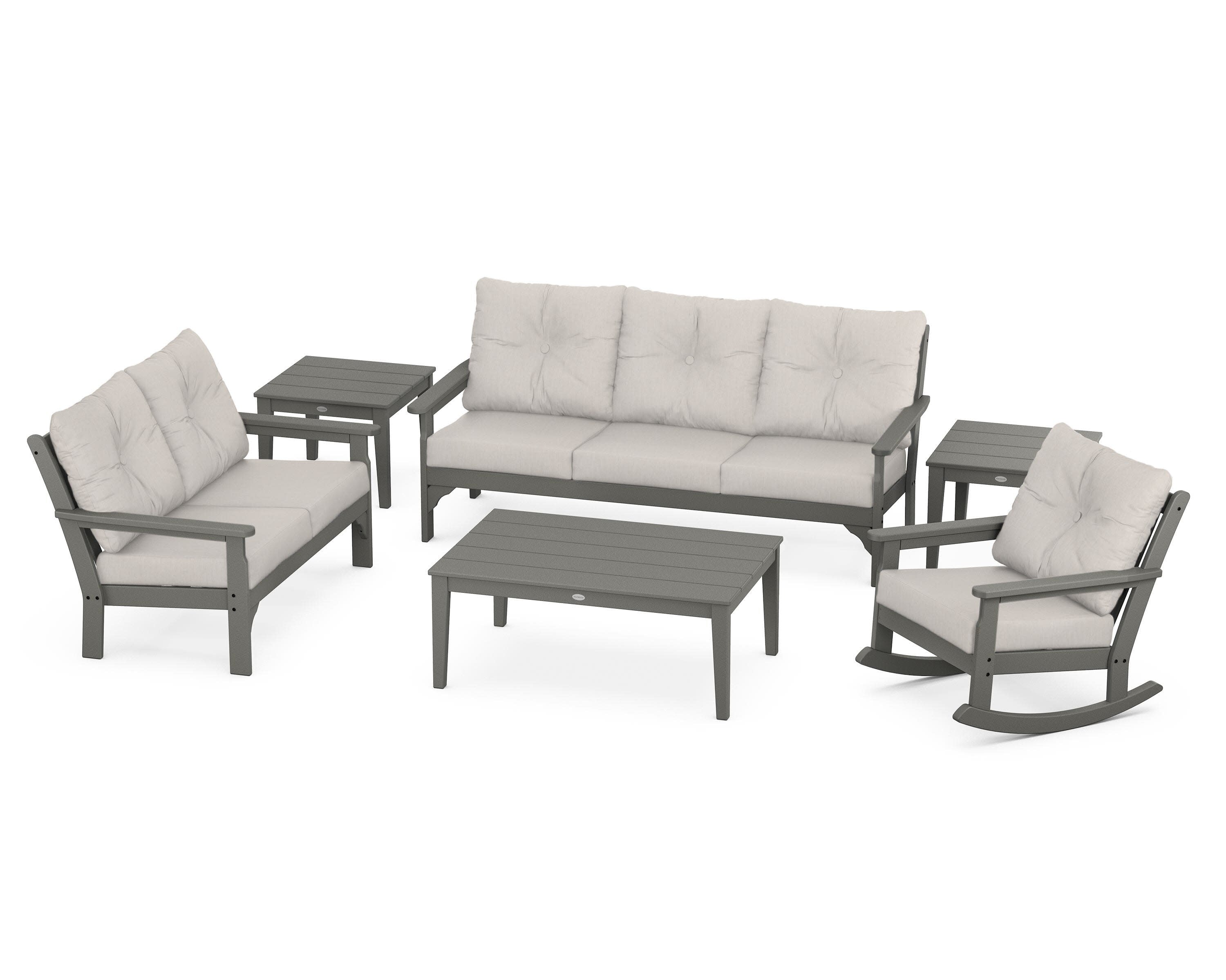 Vineyard 6-Piece Deep Seating Set in Slate Grey / Cast Ash