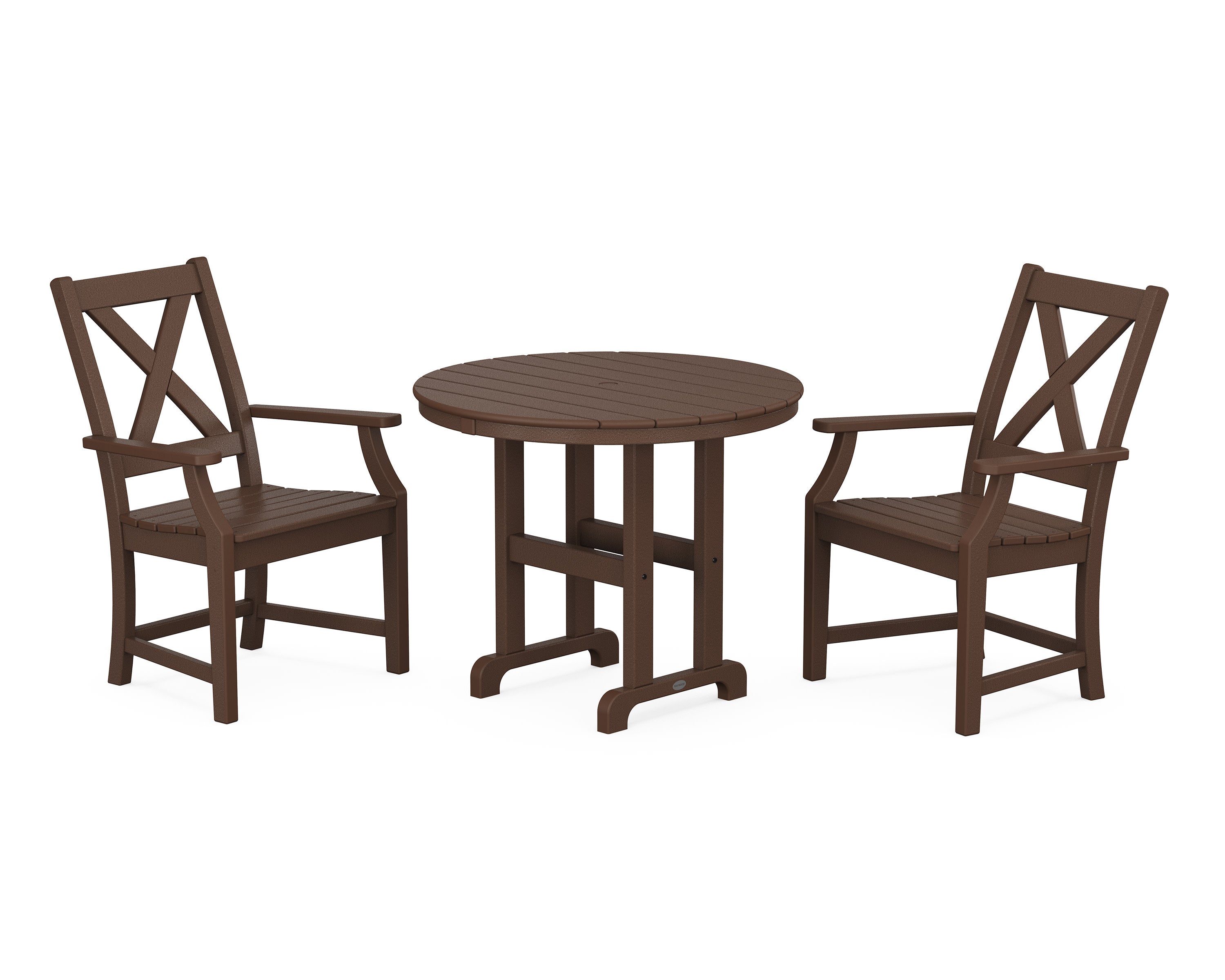 Braxton 3-Piece Round Dining Set in Mahogany