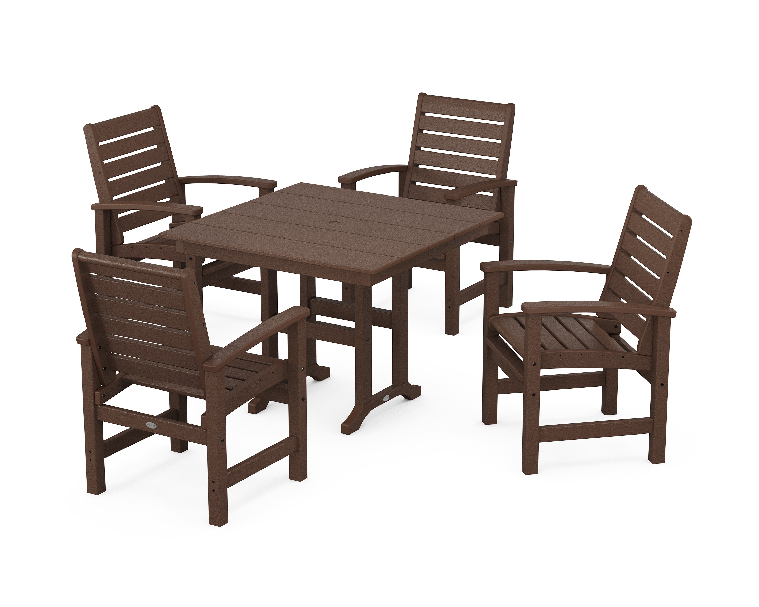 Signature 5-Piece Farmhouse Dining Set in Mahogany