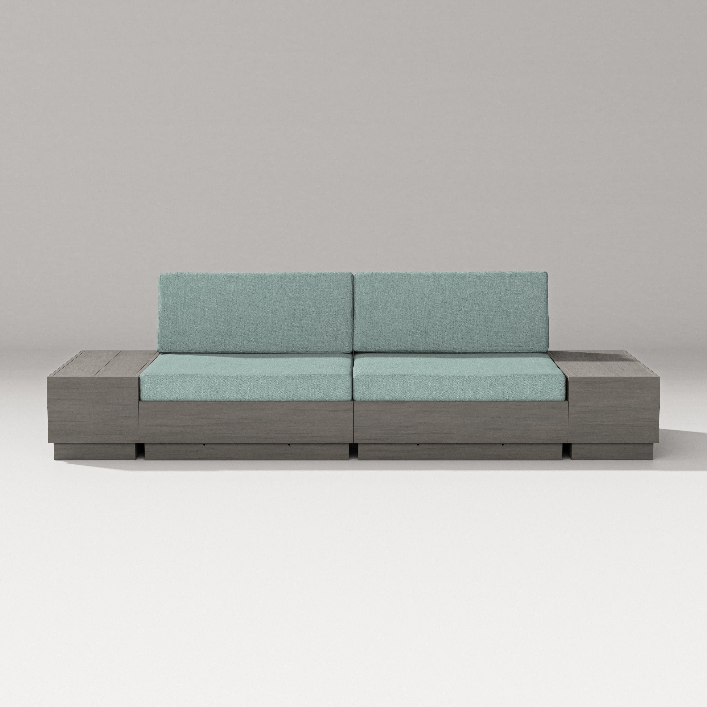 Elevate 4-Piece Loveseat Sectional in Driftwood / Glacier Spa