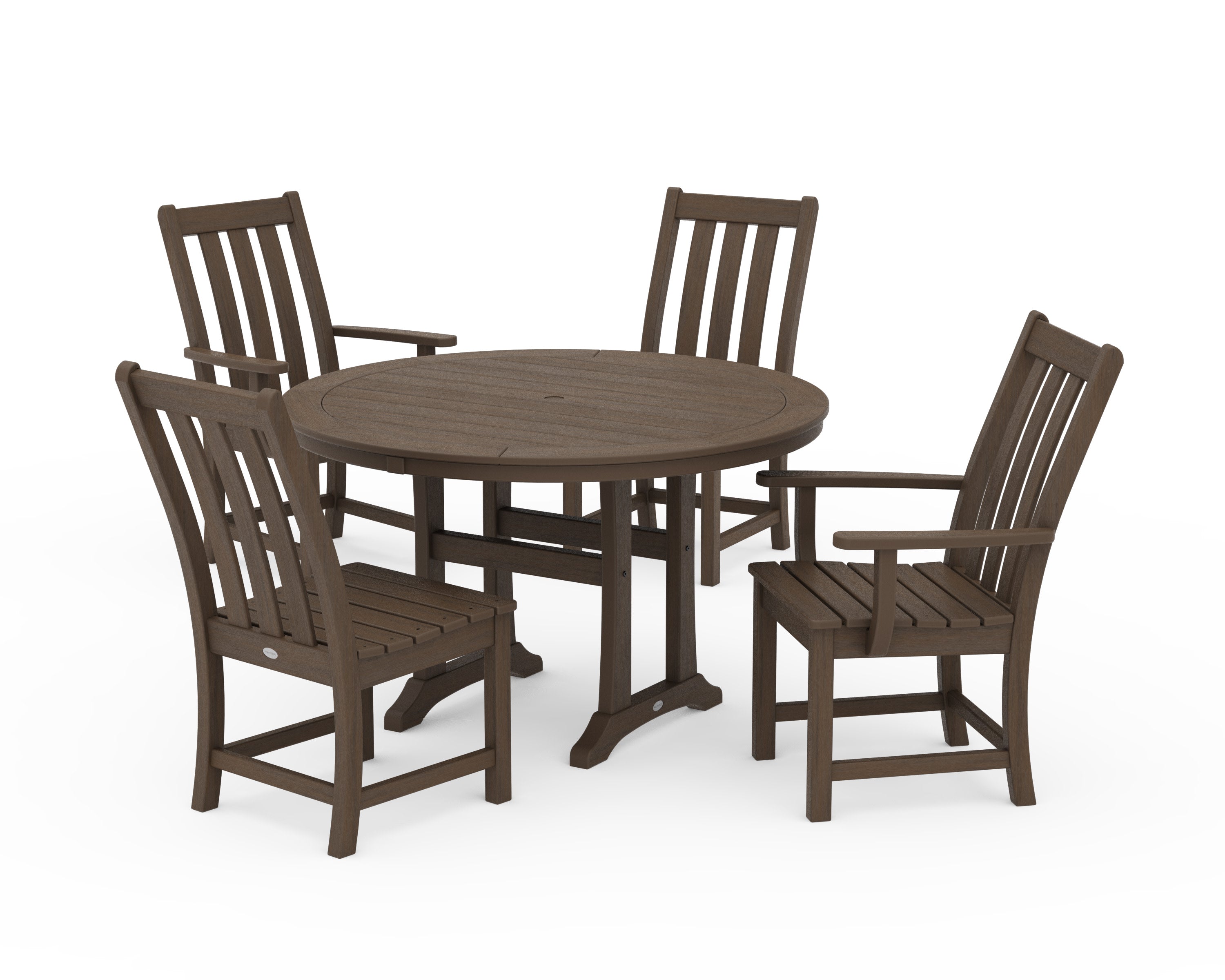 Vineyard 5-Piece Nautical Trestle Dining Set in Kona