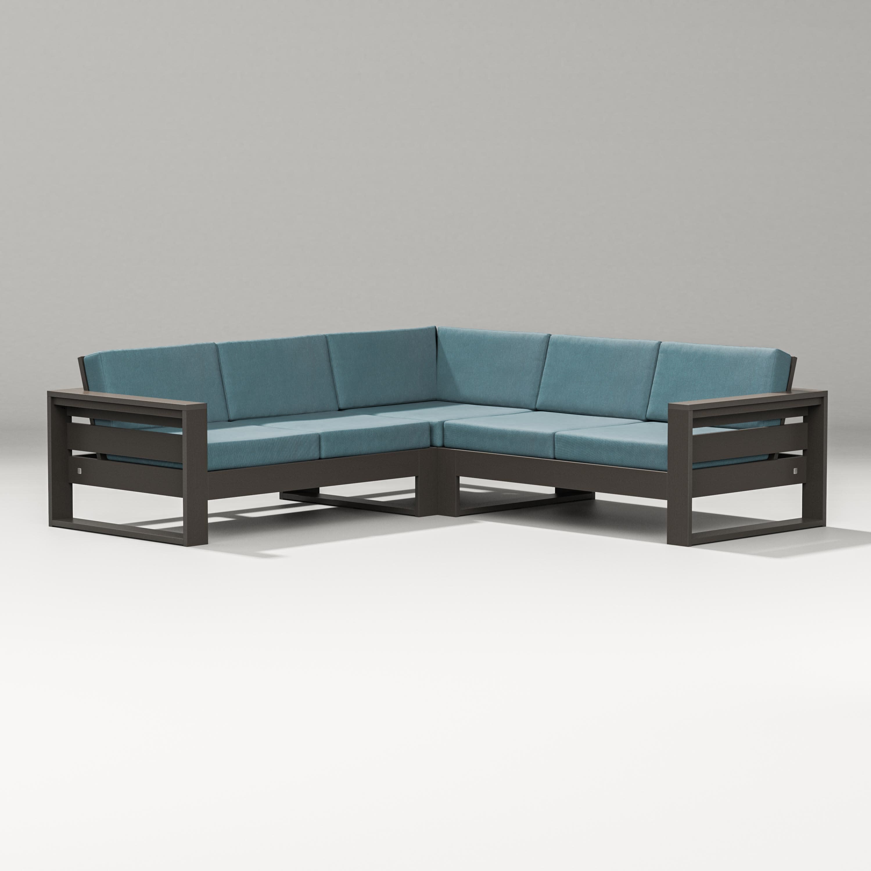 Latitude Corner Sectional in Vintage Coffee / Ocean Teal