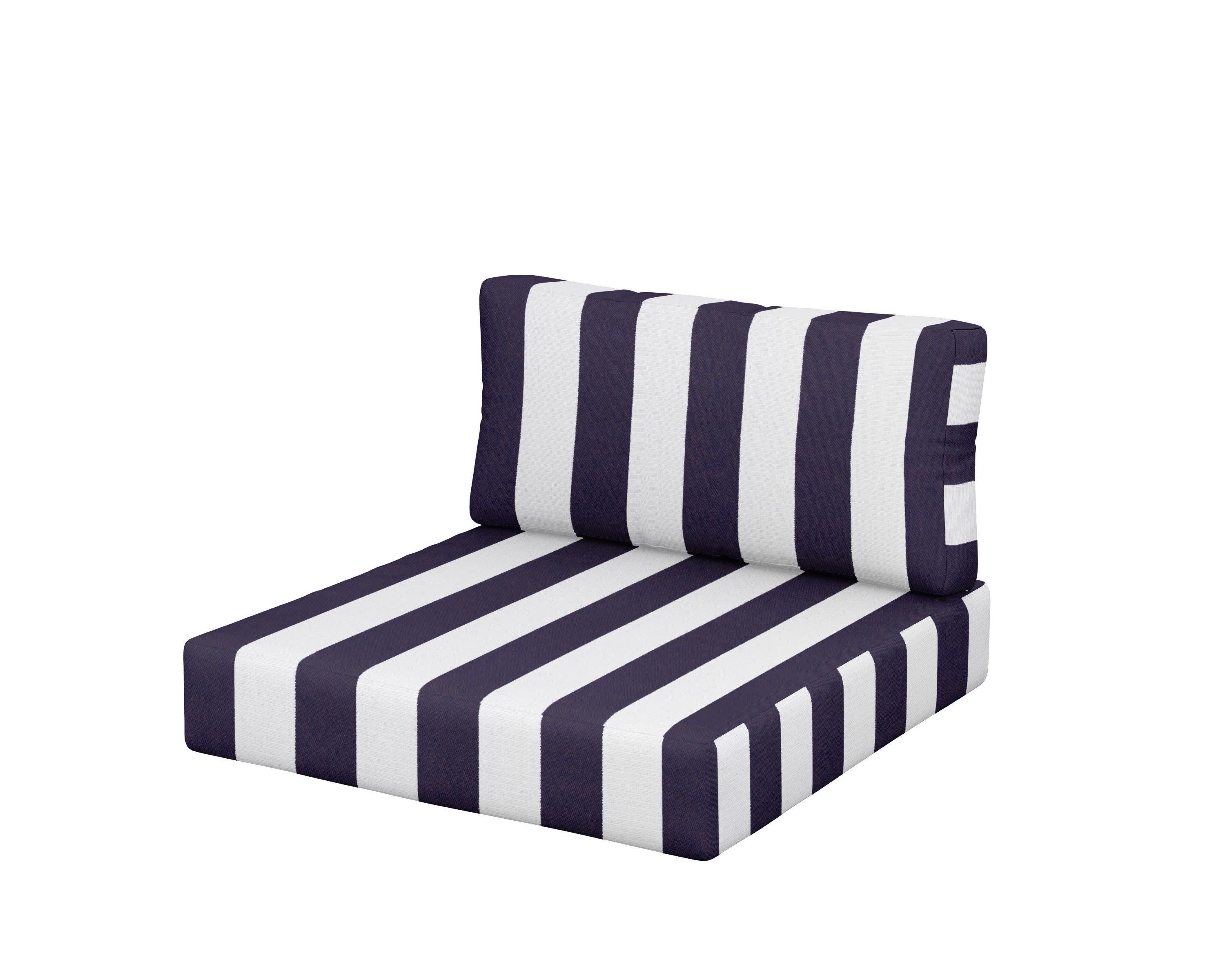 Acadia Back/Seat Cushion Set in Cabana Stripe Navy