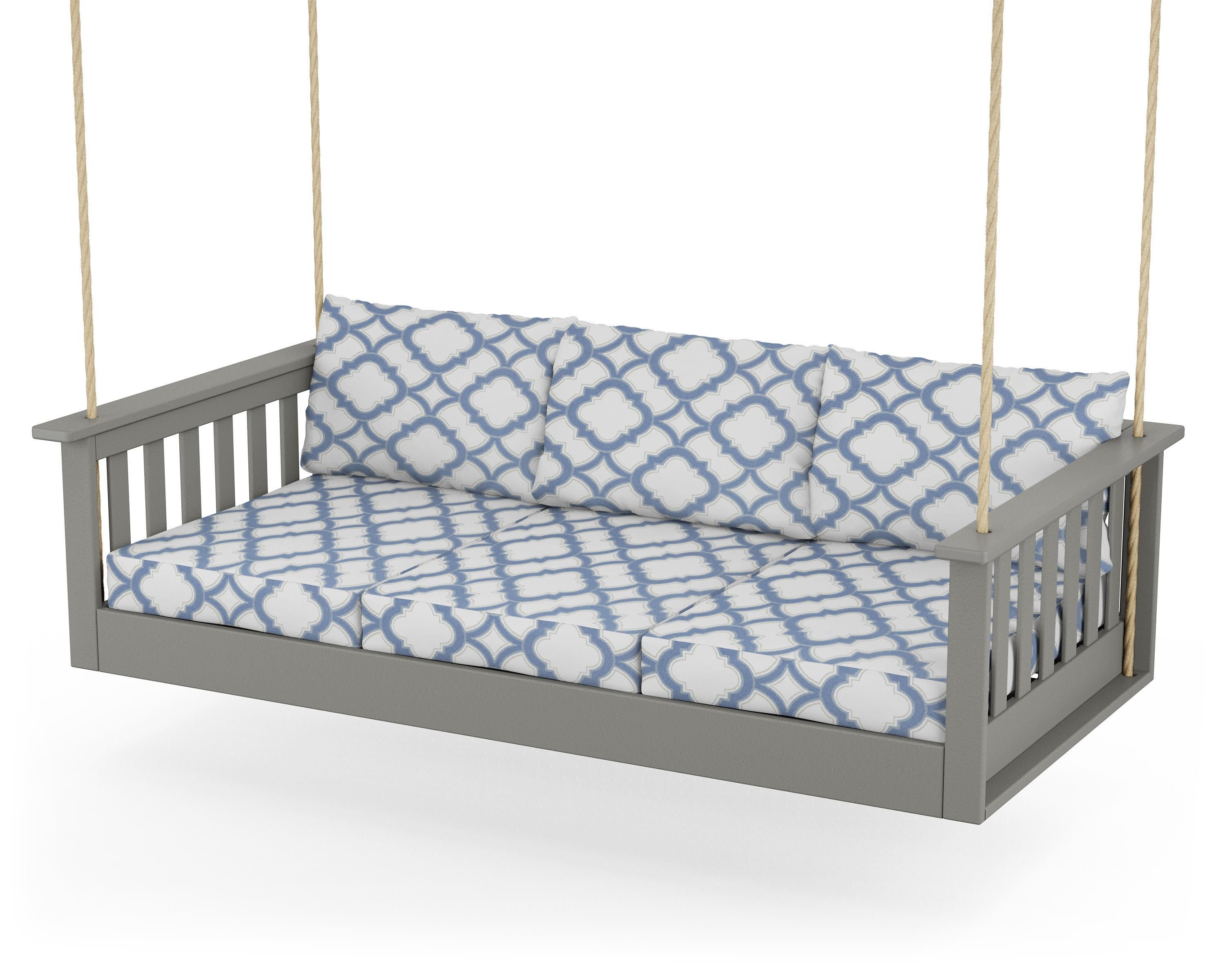 Vineyard Daybed Swing in Slate Grey / Trellis Sky Blue