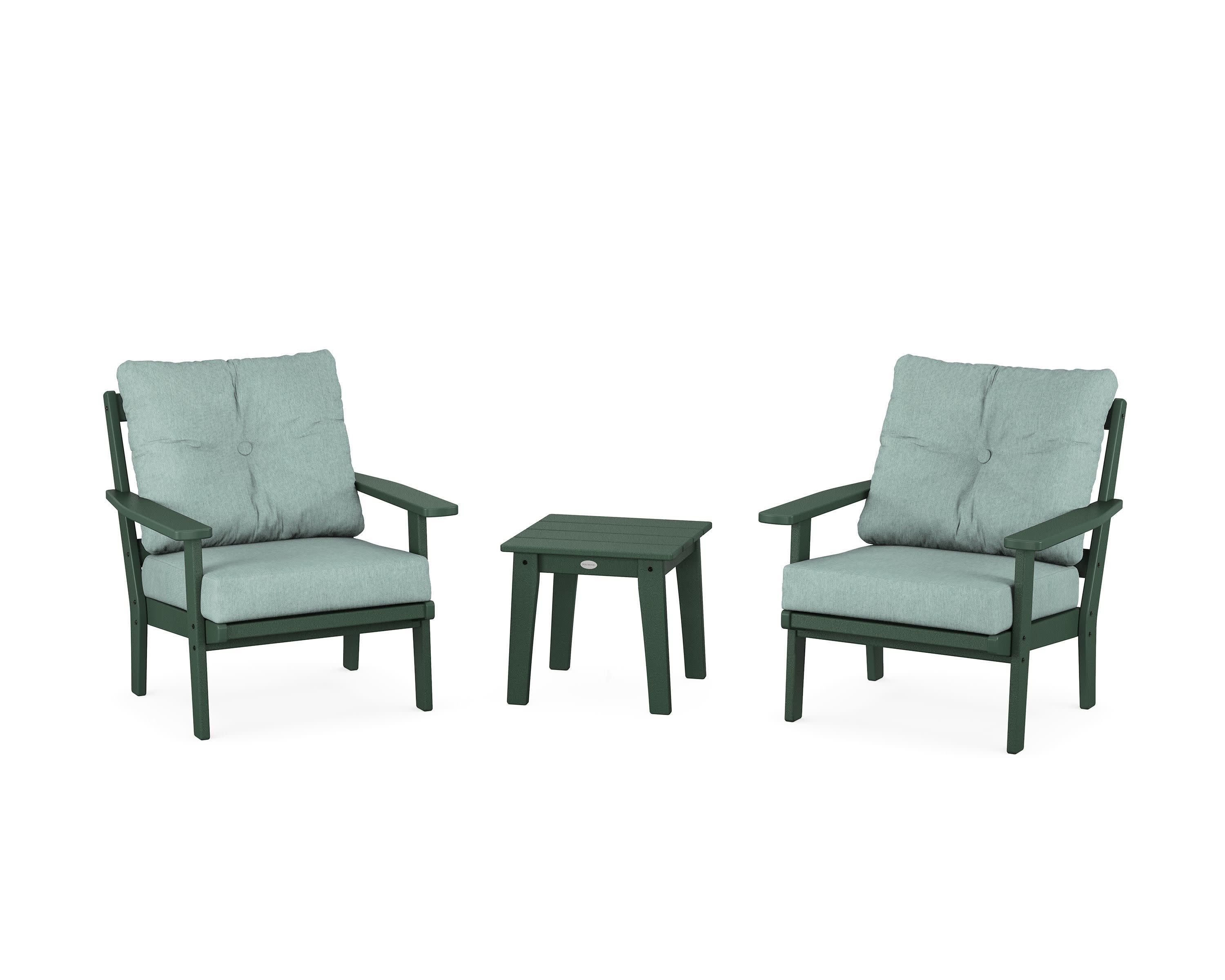Oxford 3-Piece Deep Seating Set in Green / Glacier Spa