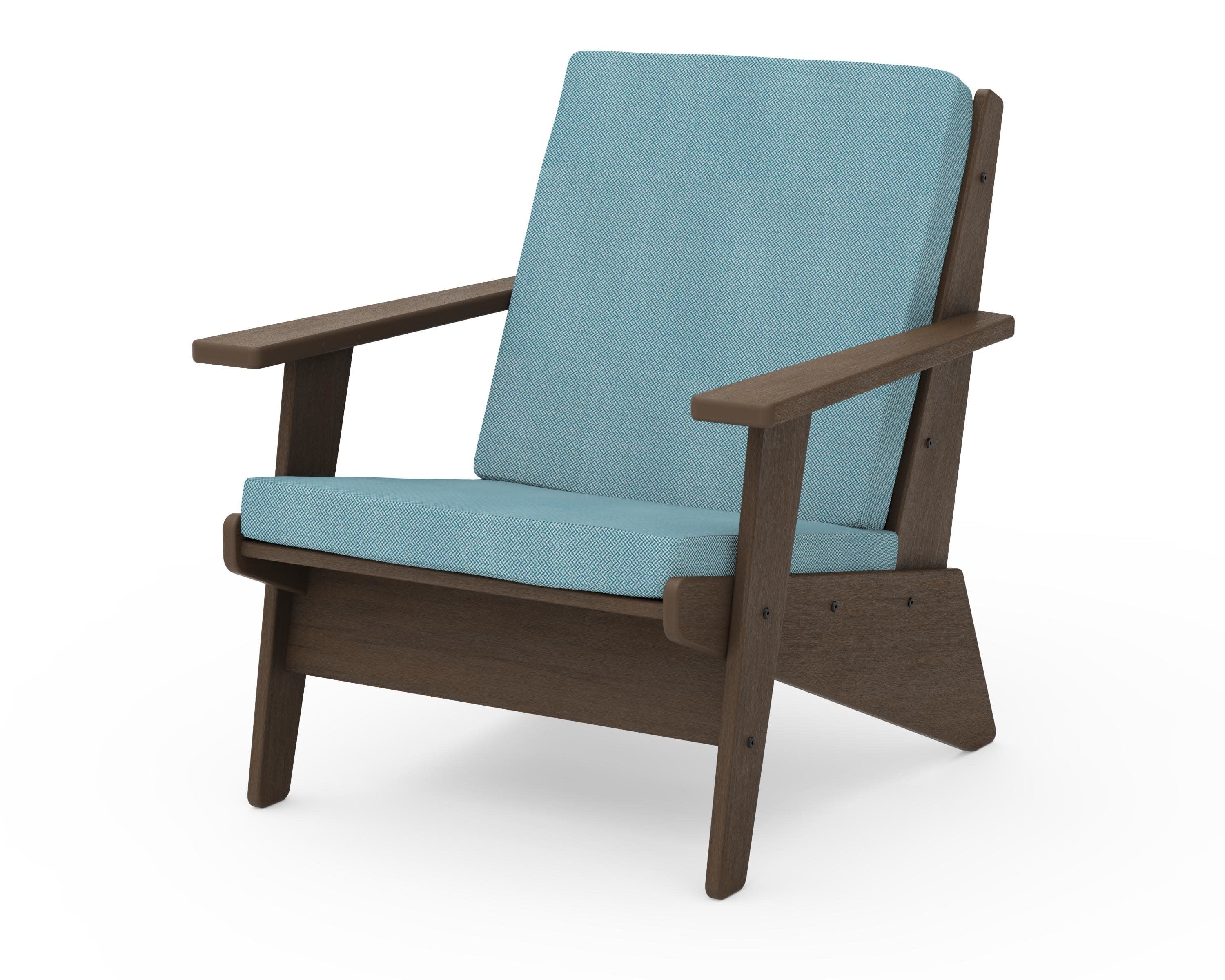 Riviera Modern Lounge Chair in Kona / Lattice Sky Blue