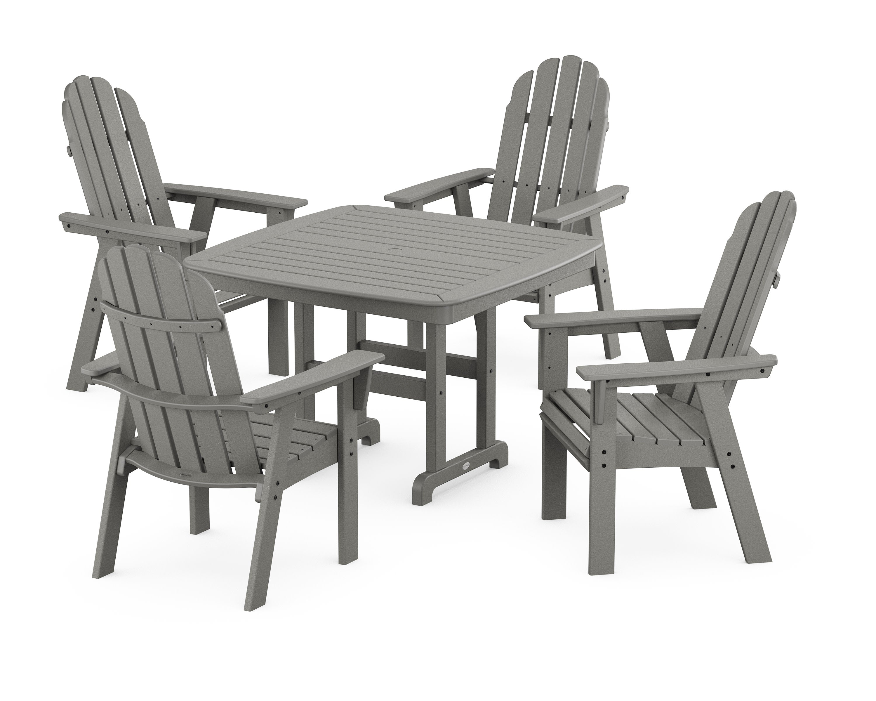 Vineyard Curveback Adirondack 5-Piece Dining Set in Slate Grey