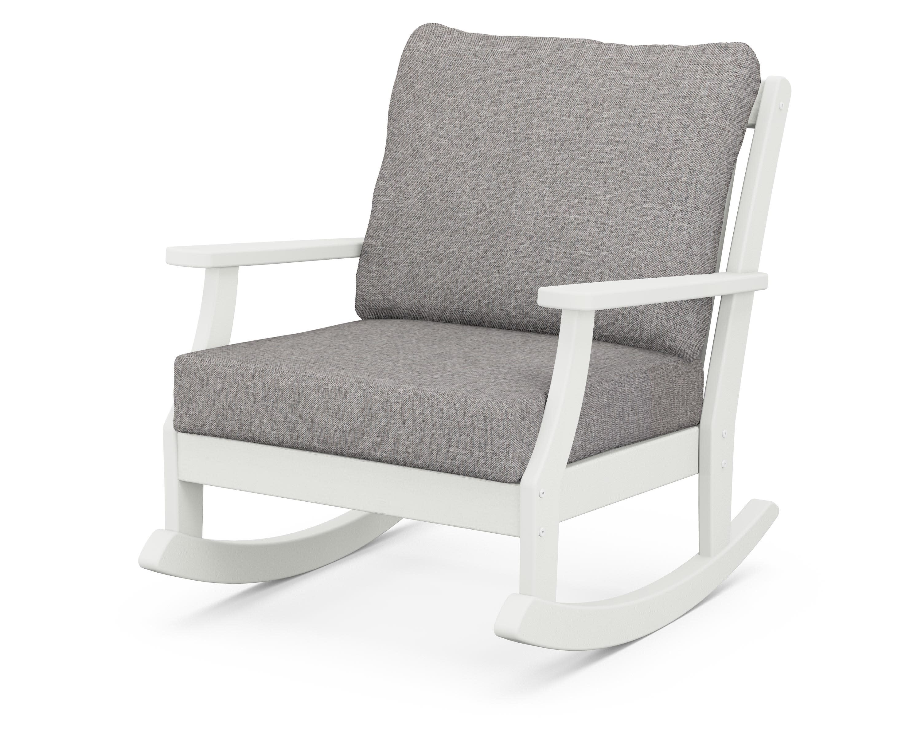Braxton Deep Seating Rocking Chair in Vintage White / Grey Mist