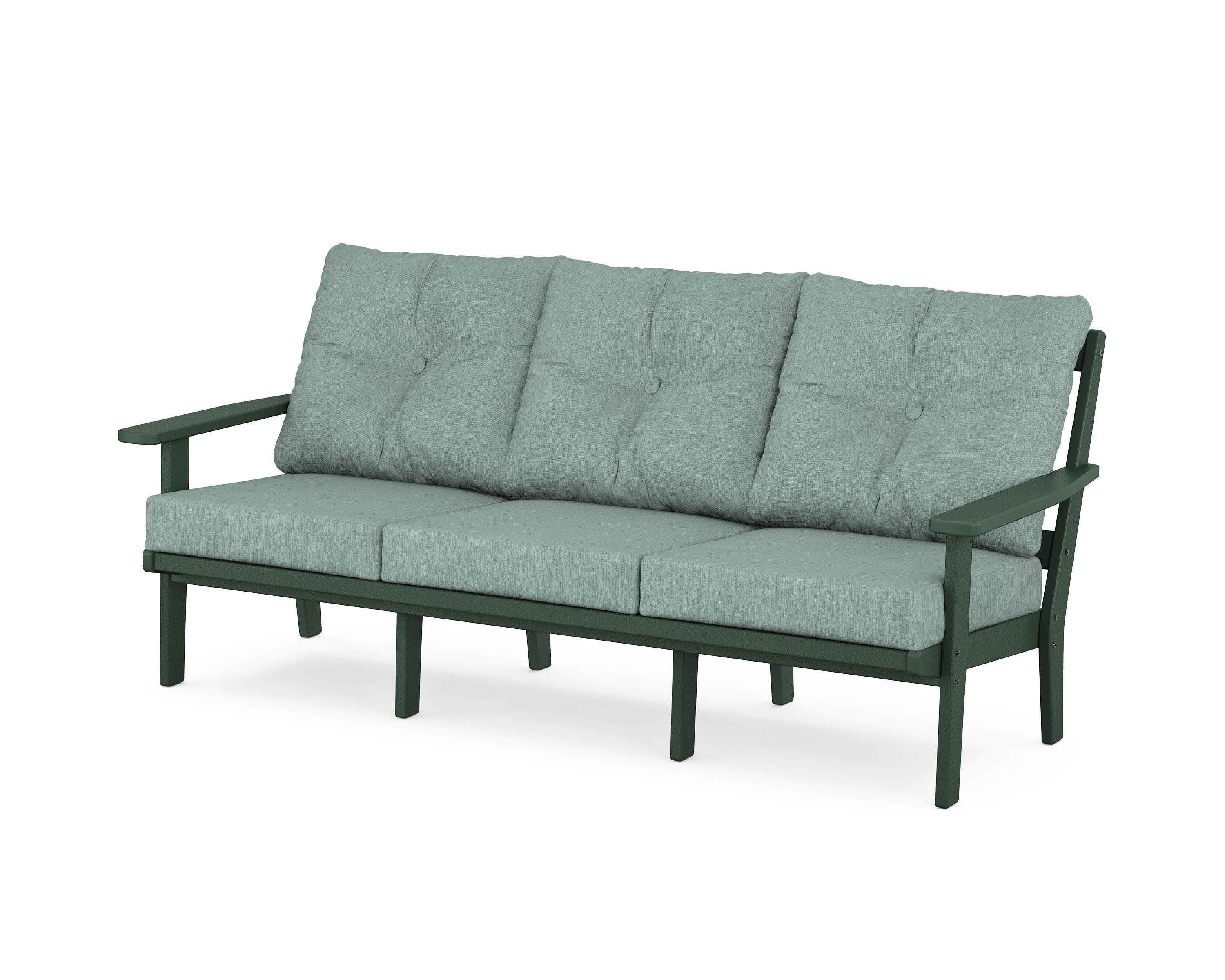 PrairieDeep Seating Sofa in Green / Glacier Spa