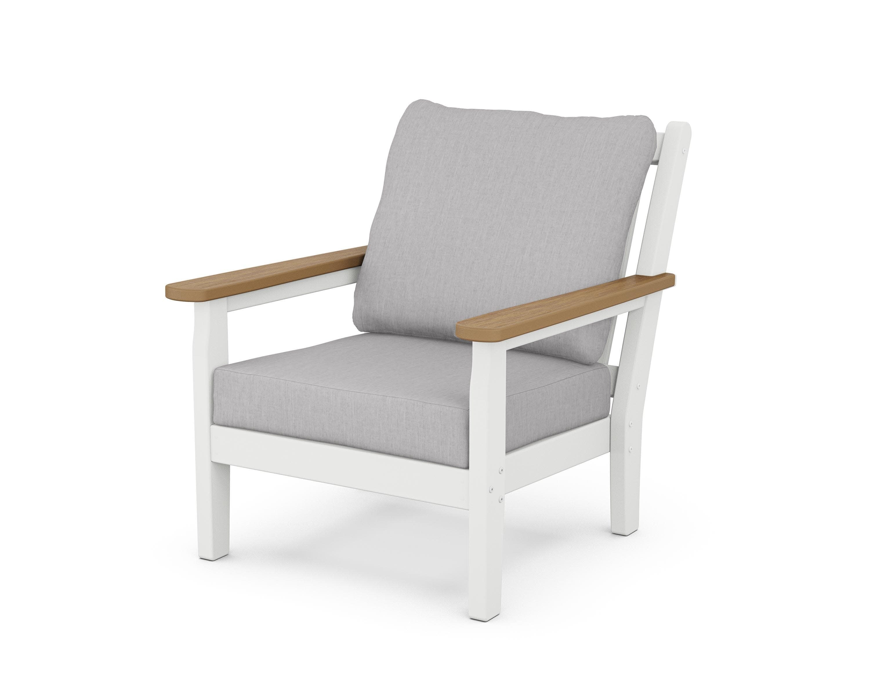 Chippendale Deep Seating Chair in White / Natural / Granite