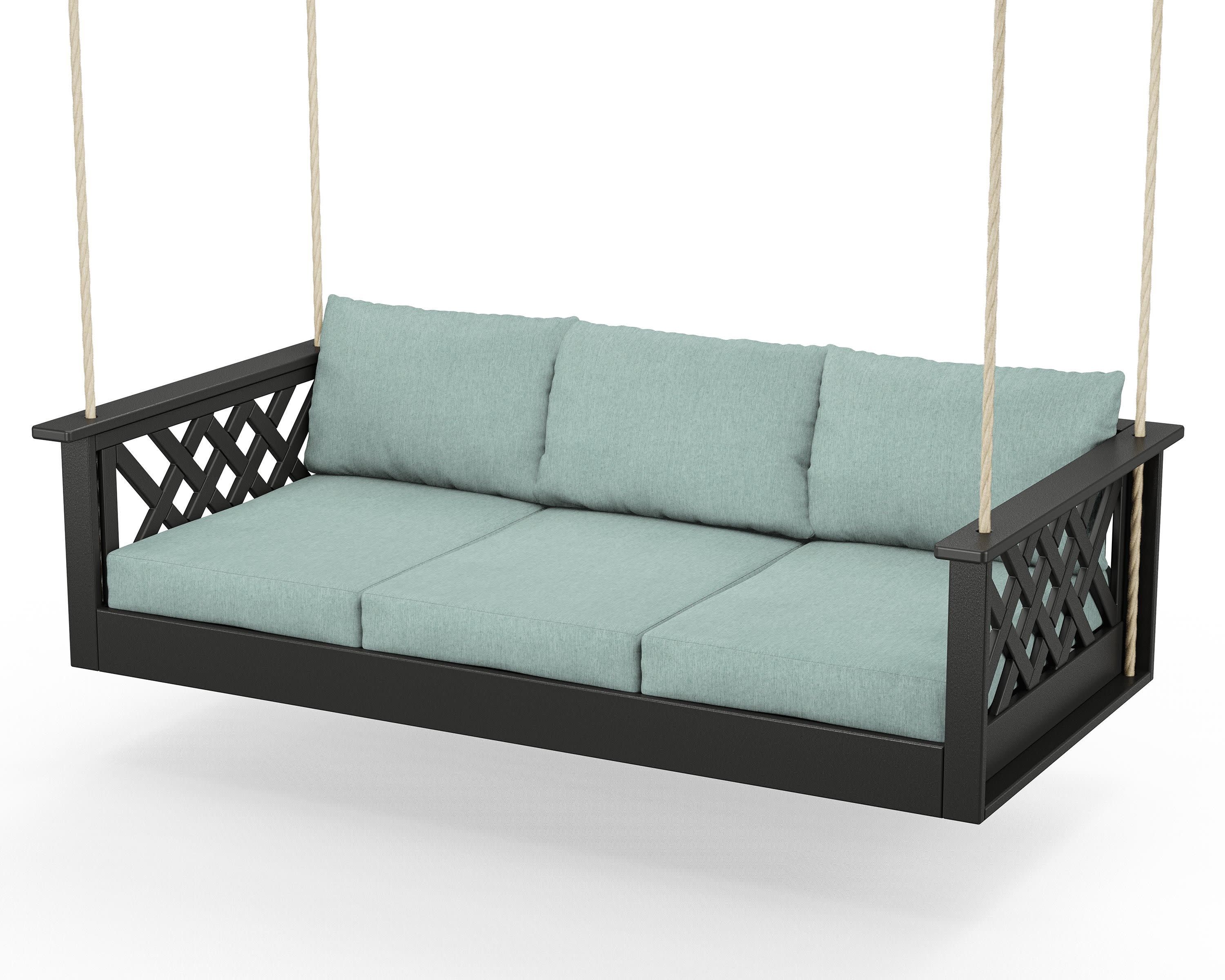 Wovendale Daybed Swing in Black / Glacier Spa