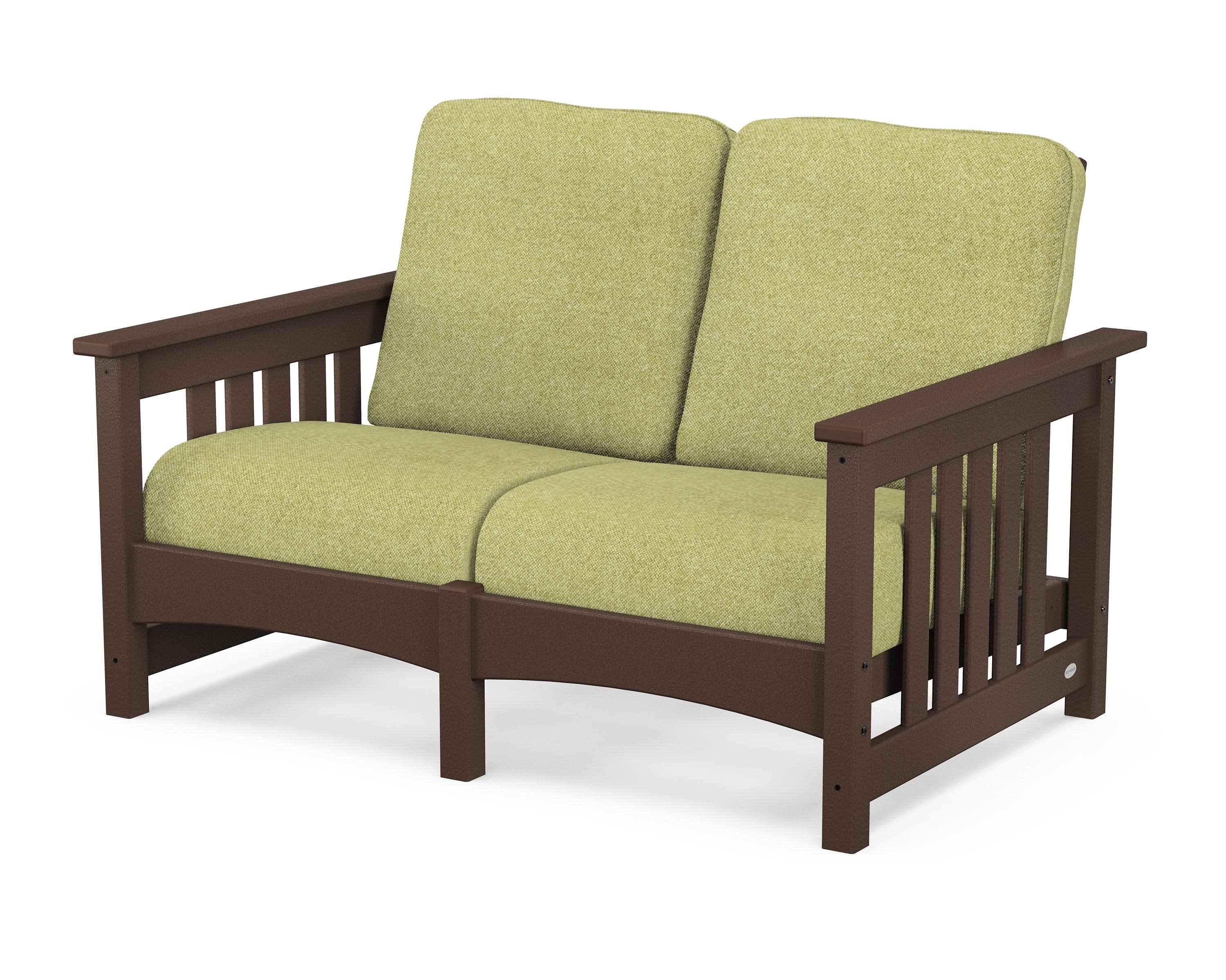 Club Mission Loveseat in Mahogany / Chartreuse Boucle