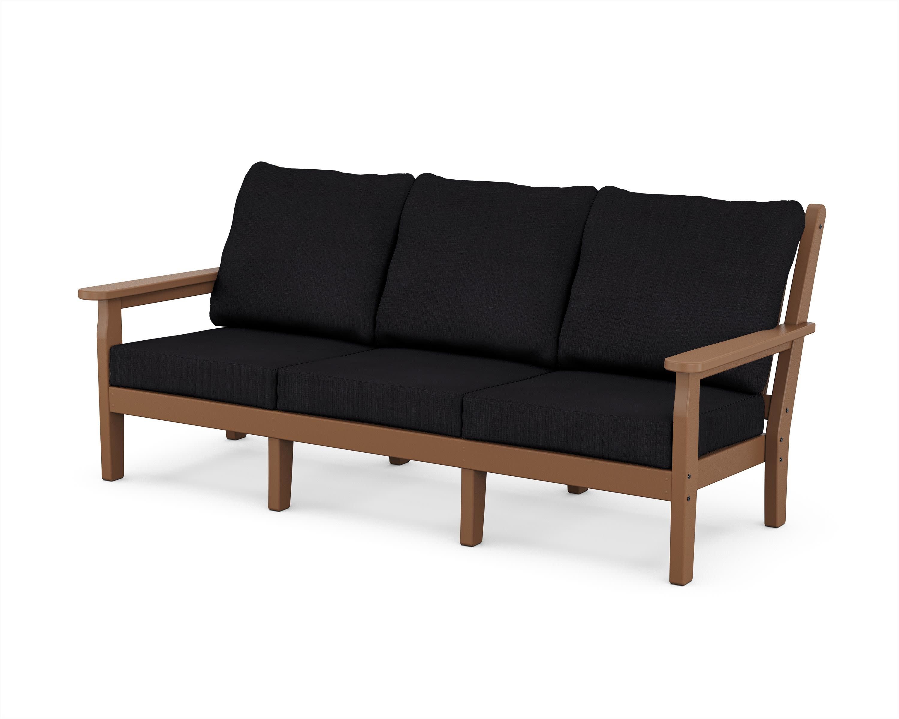 Chippendale Deep Seating Sofa in Teak / Midnight Linen