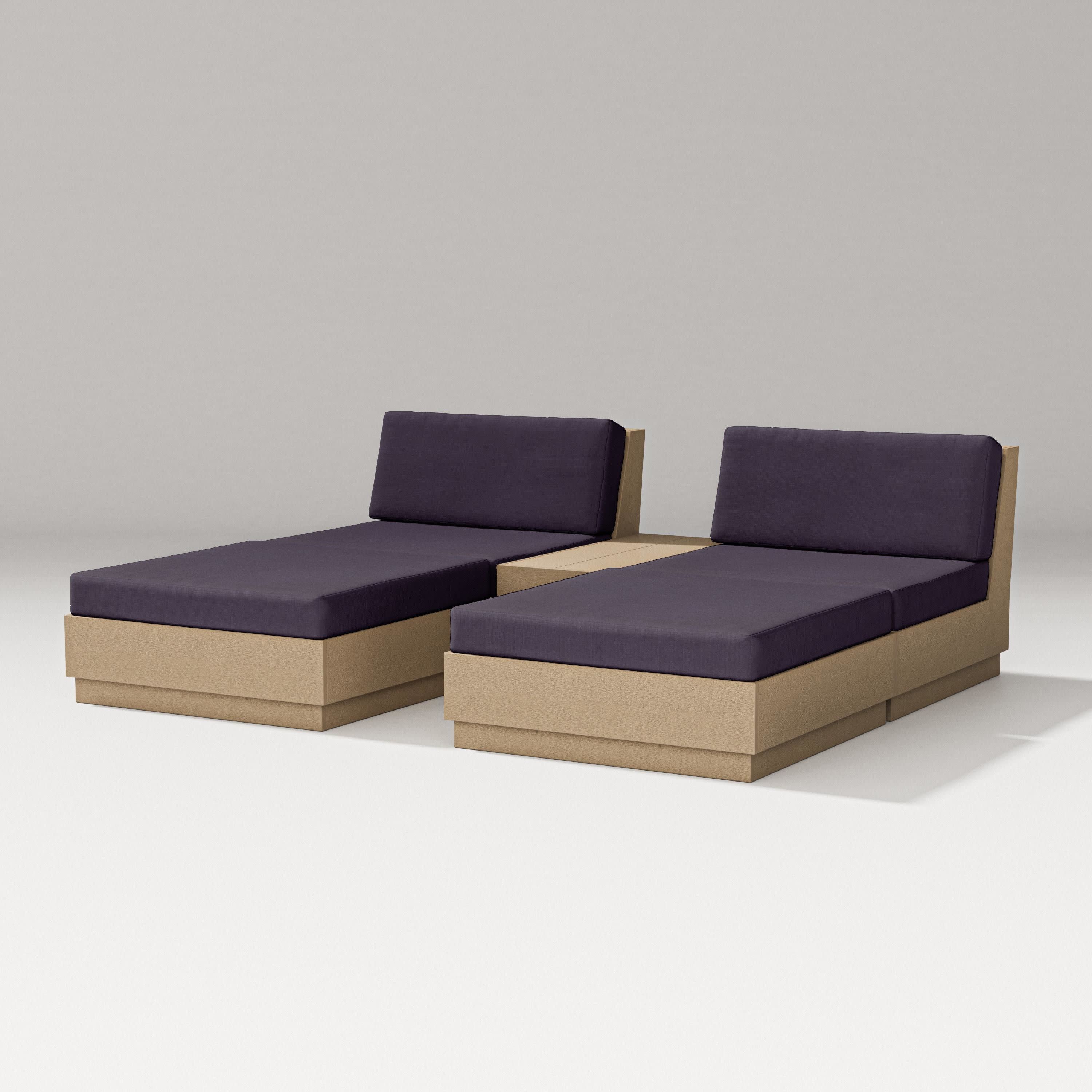 Elevate Double Chaise Set in Vintage Sahara / Navy Linen