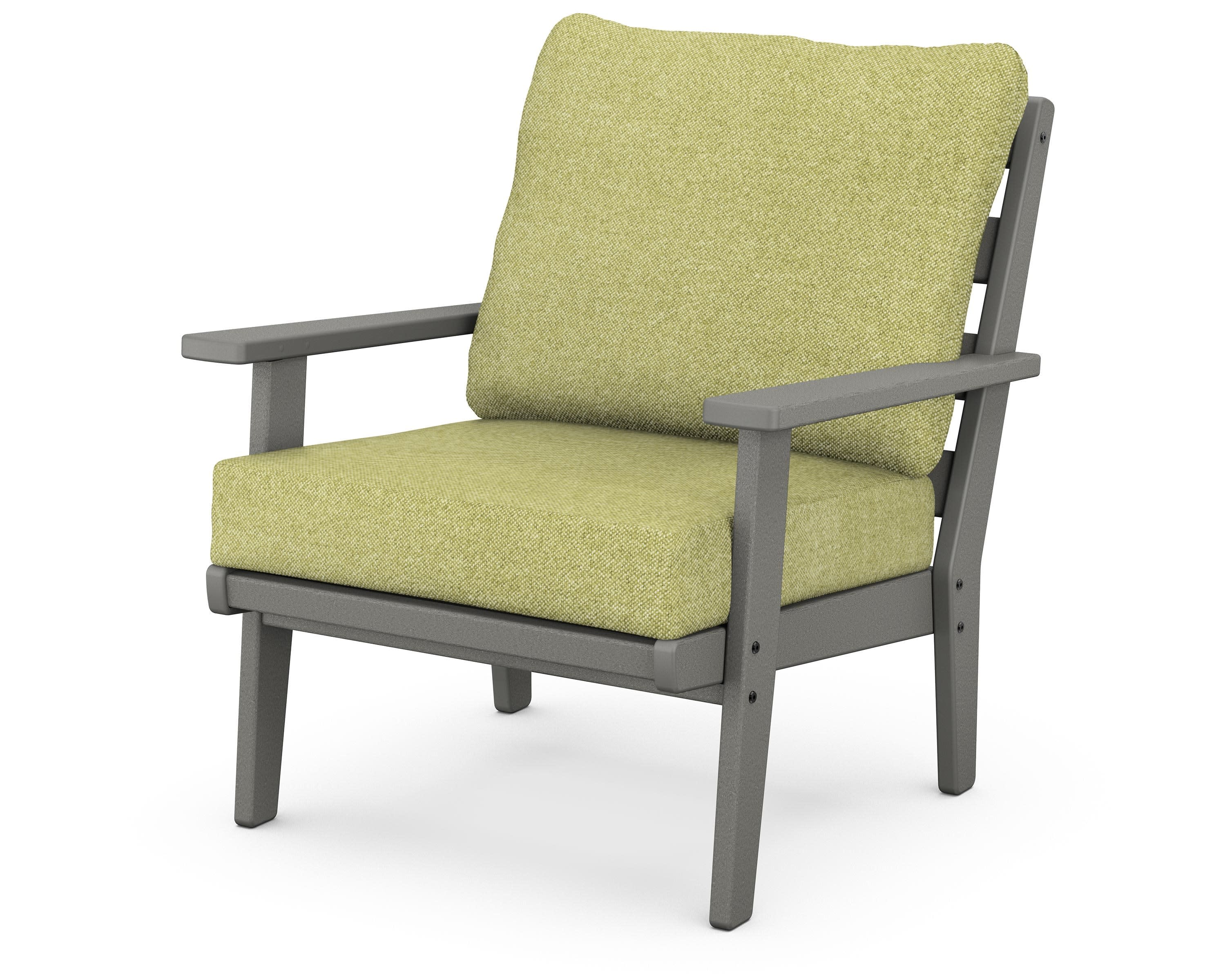 Grant Park Deep Seating Chair in Slate Grey / Chartreuse Boucle