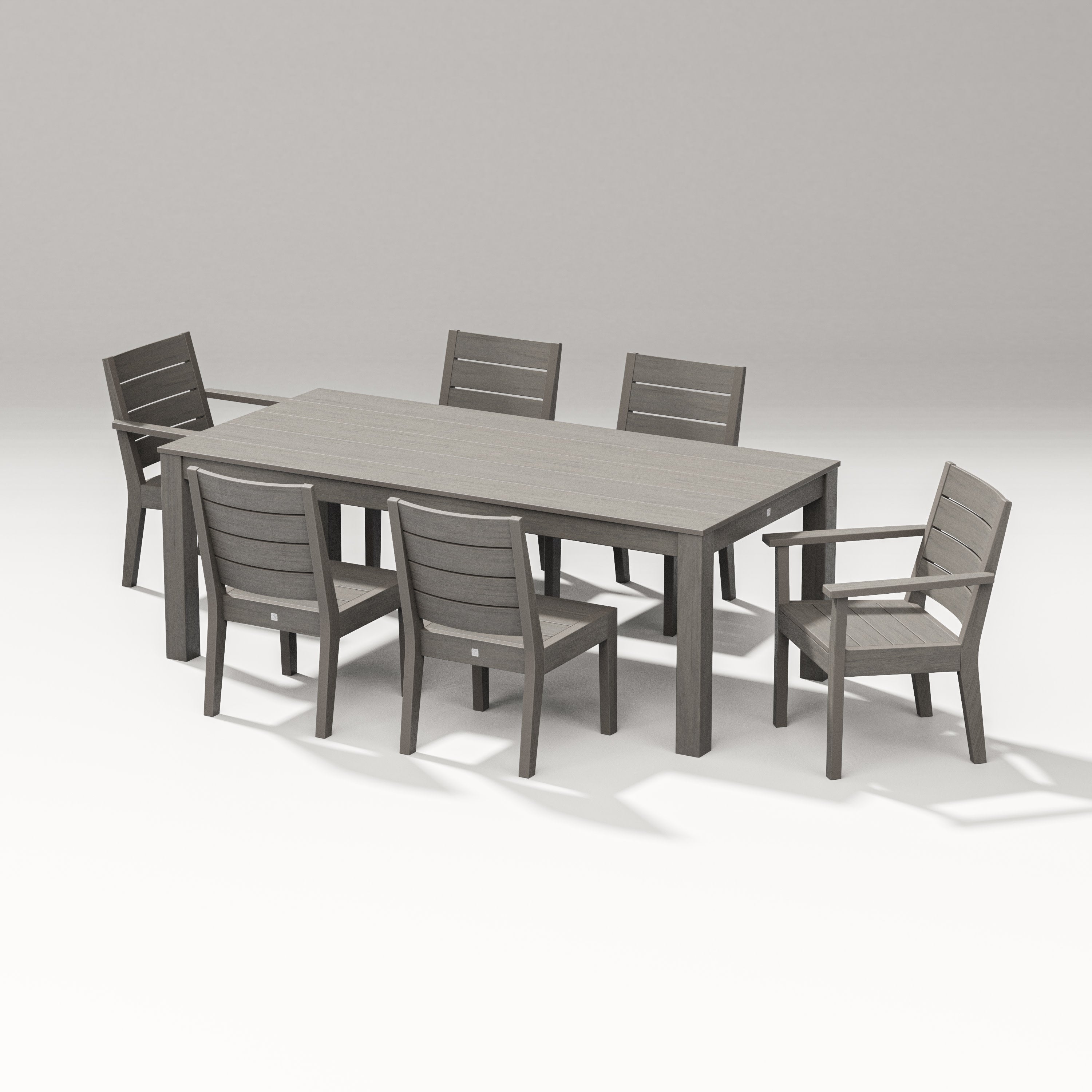 Latitude 7-Piece Dining Set - Parsons 84" in Driftwood