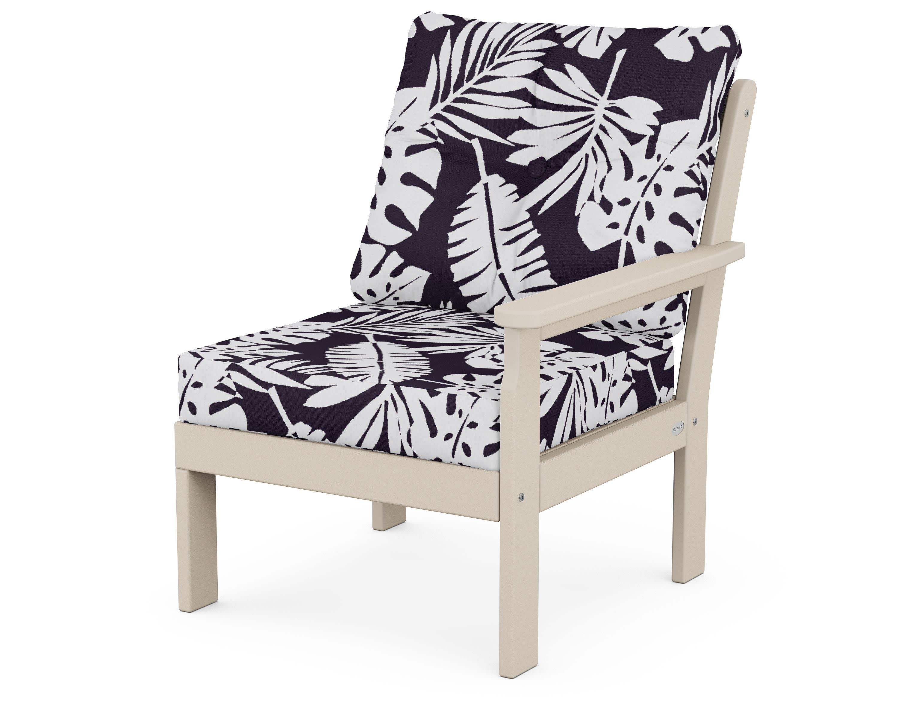 Vineyard Modular Right Arm Chair in Sand / Leaf Navy