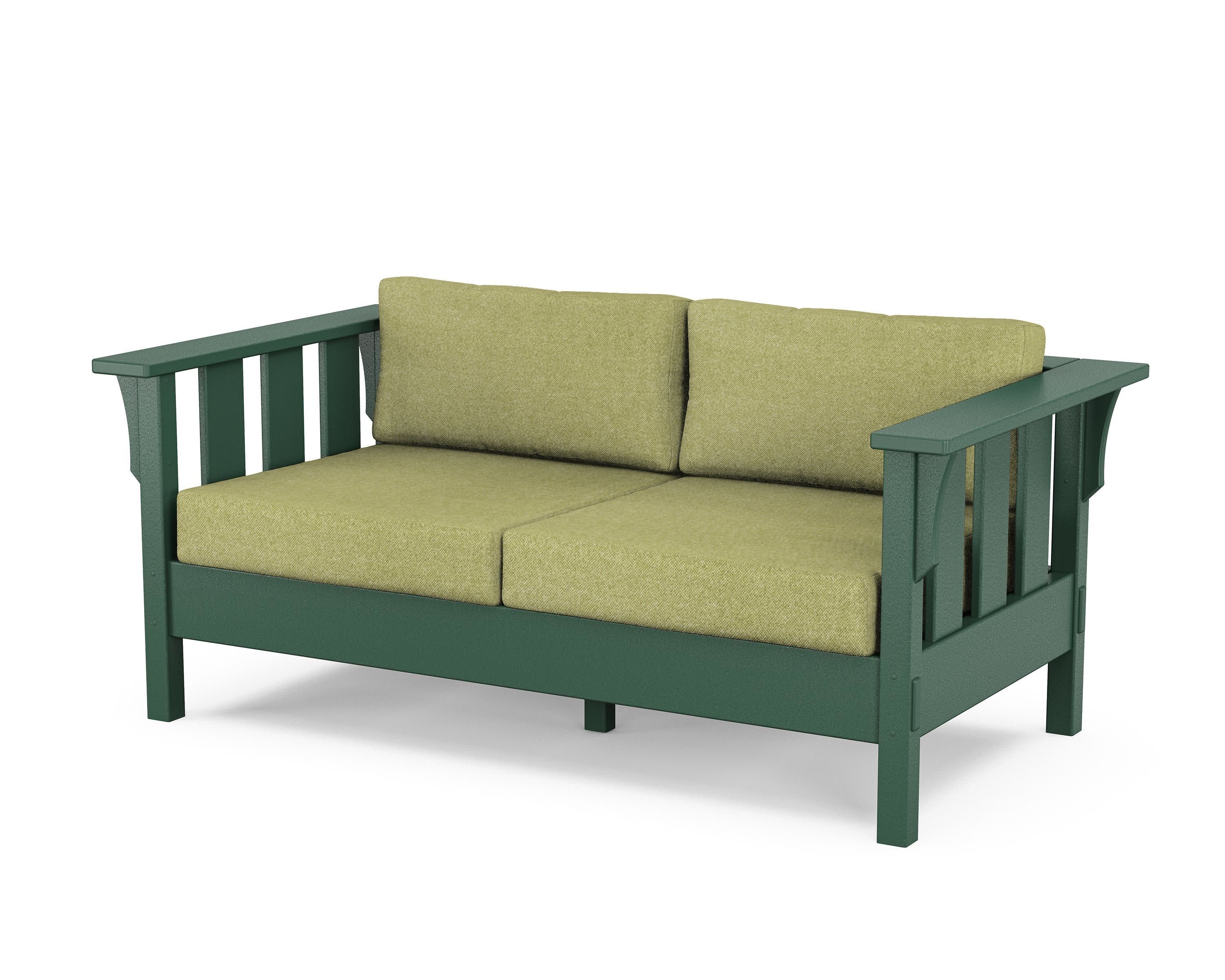 Acadia Deep Seating Loveseat in Green / Chartreuse Boucle